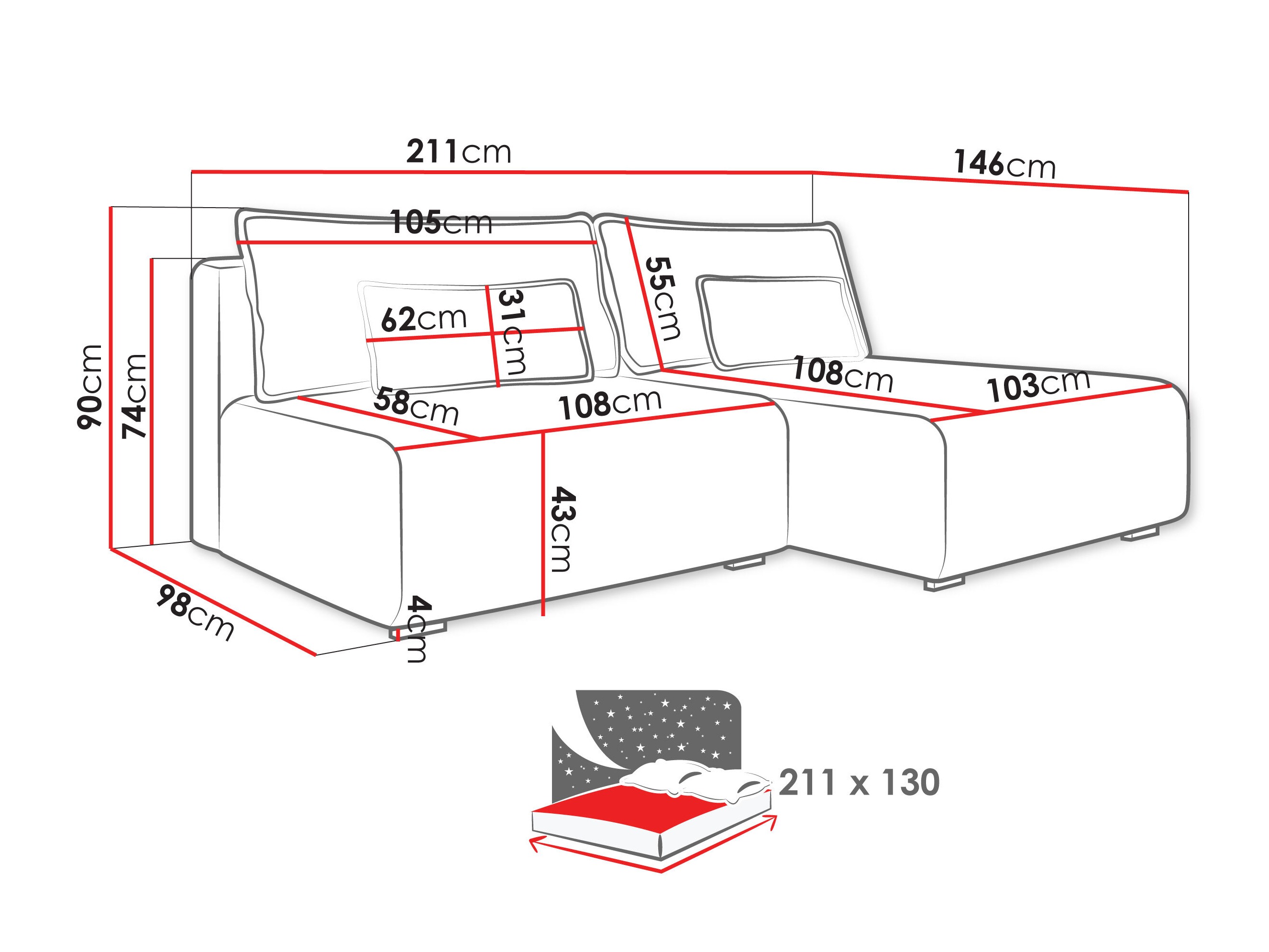 Hoekbank TrendyNest Fenestal (Tilia 11)
