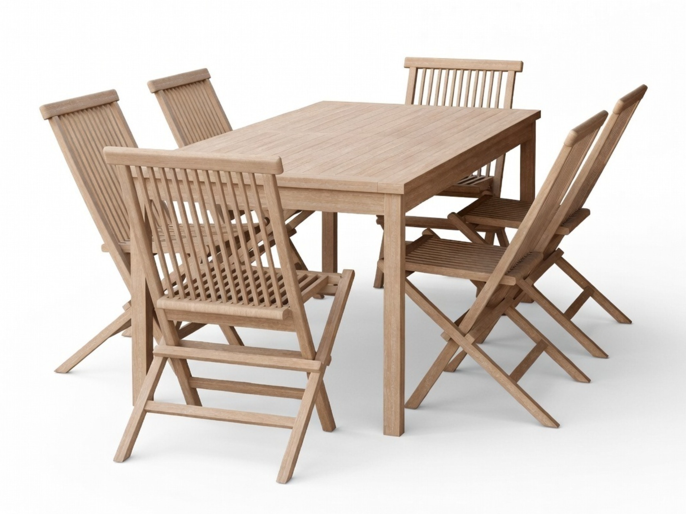 Tafel en stoelen set Nunova 144 (Licht hout)