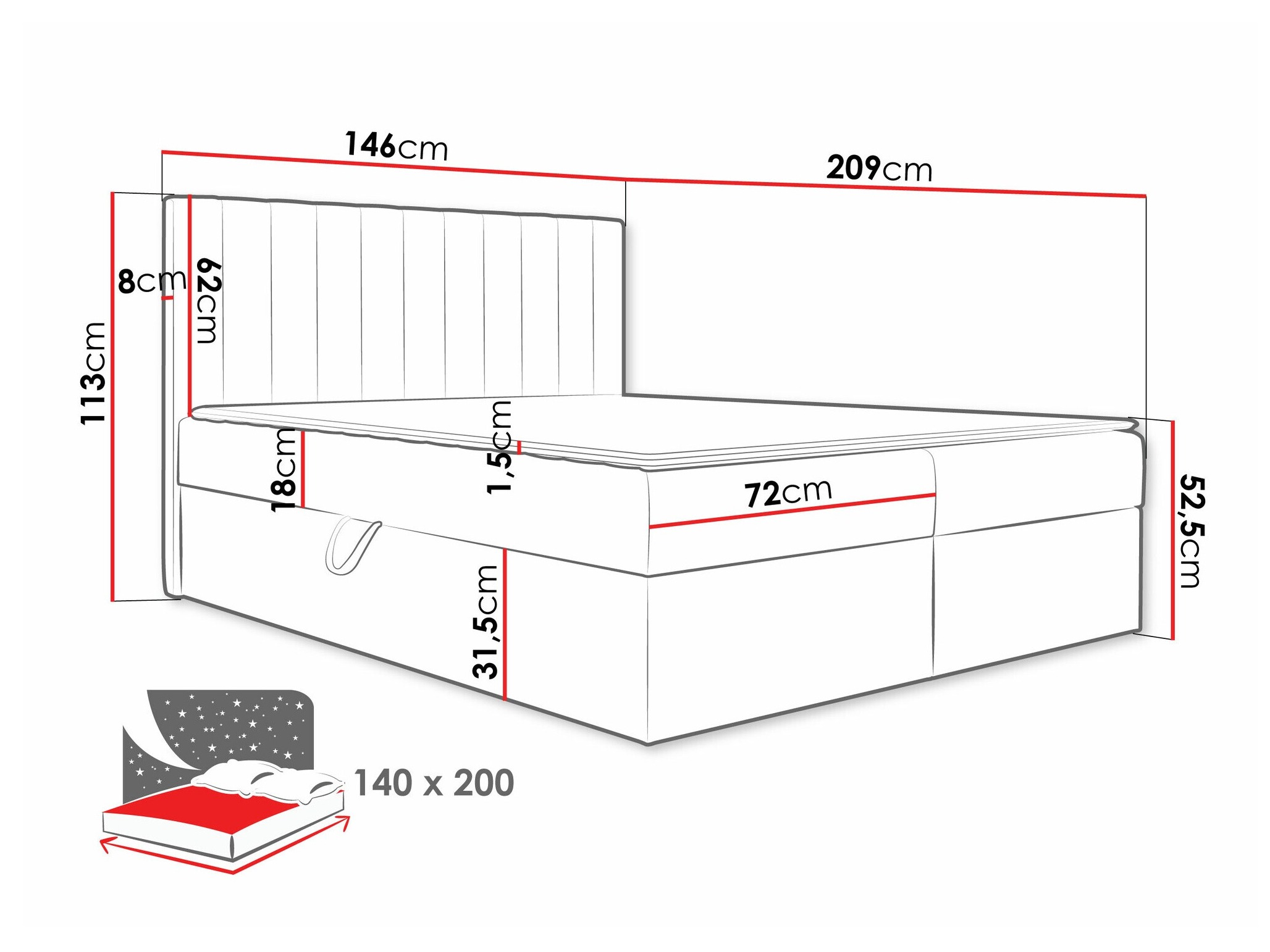 Boxspring Garland 100 (Lima 14)
