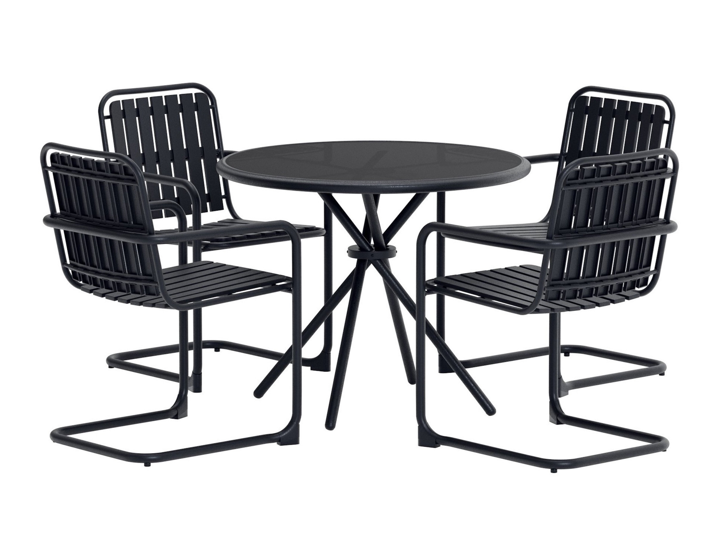 Tafel en stoelen set Dallas 5192 (Zwart)