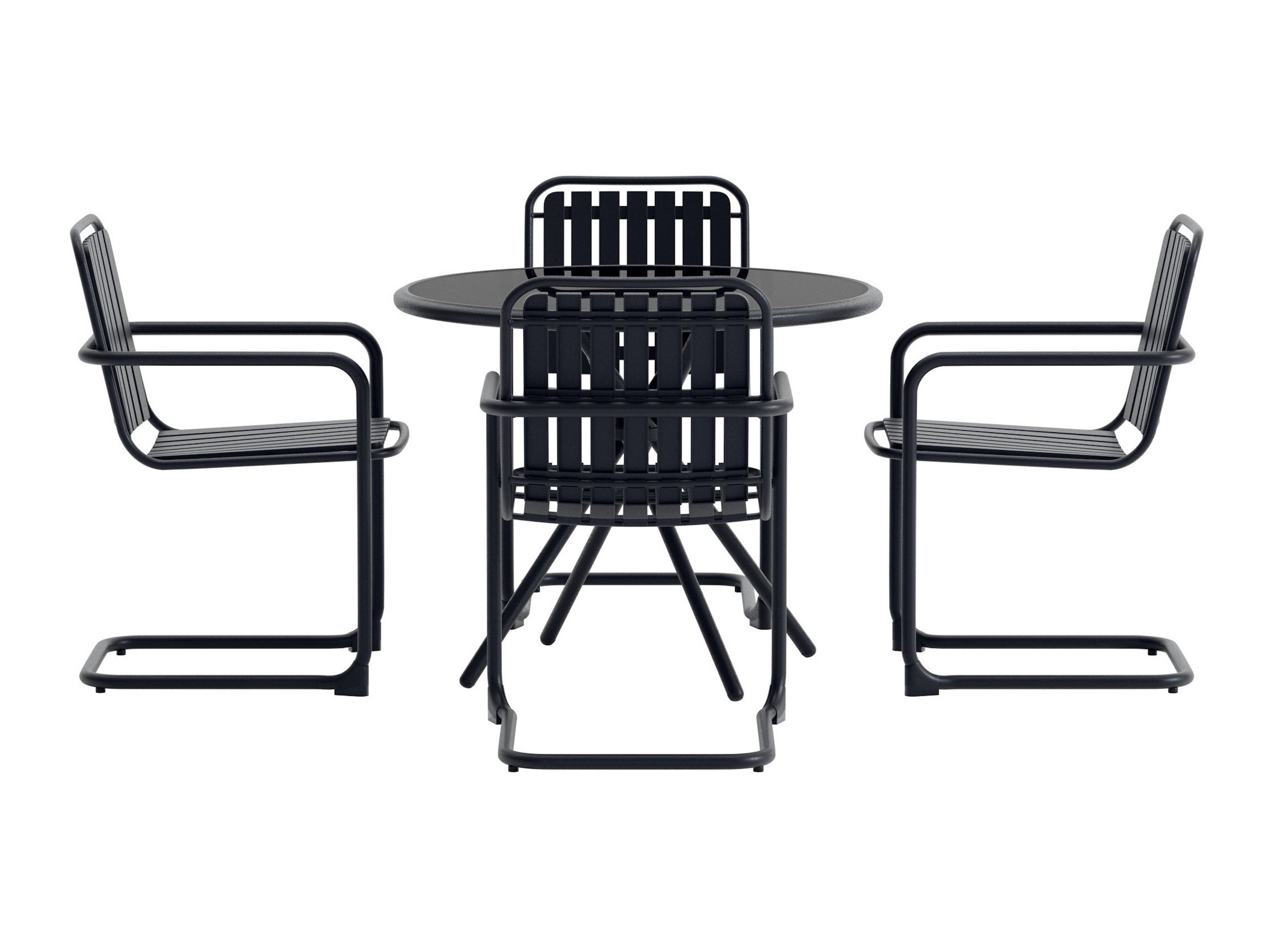Tafel en stoelen set Dallas 5192 (Zwart)