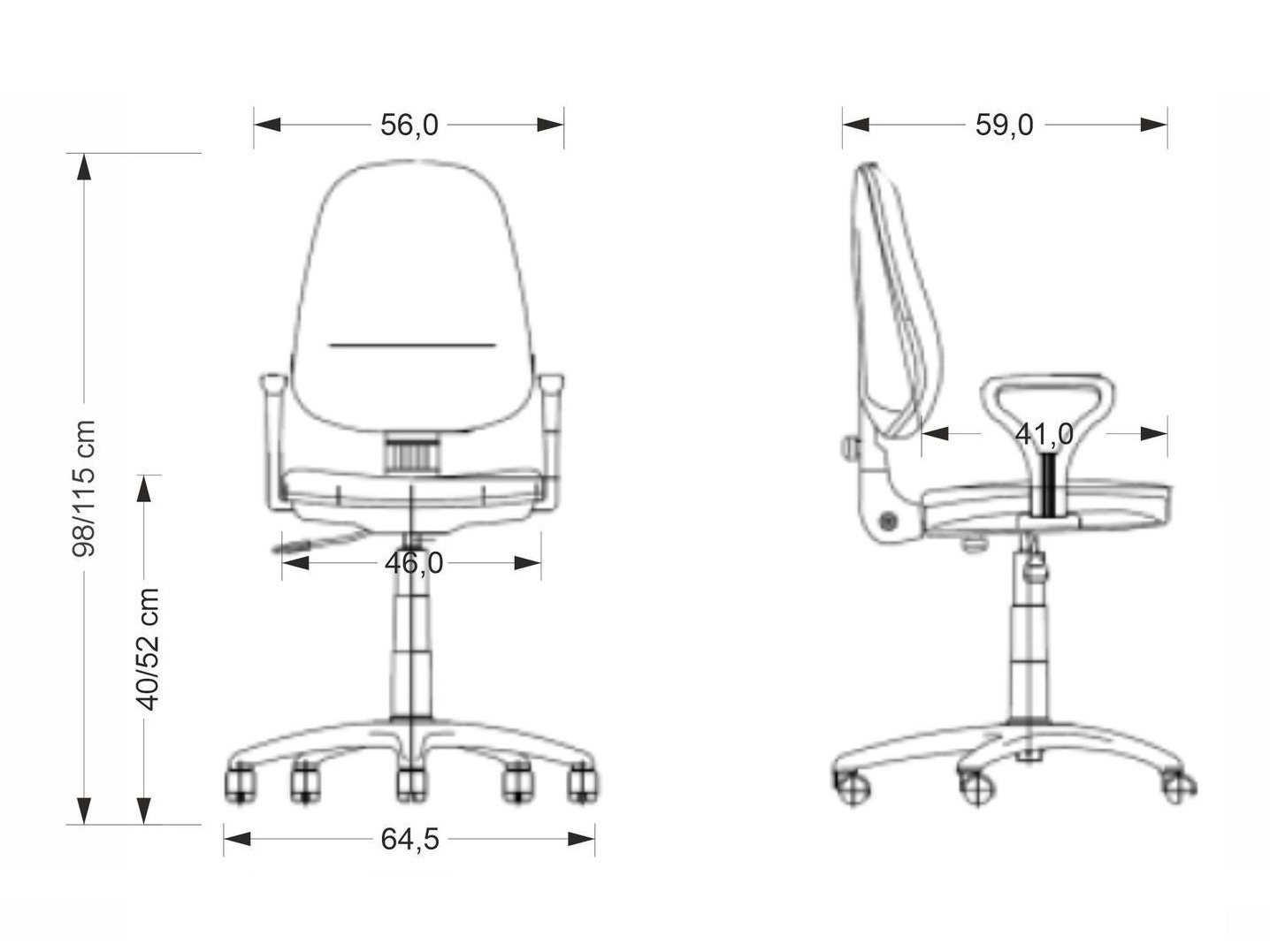 Bureaustoel Houston 152 (Zwart)