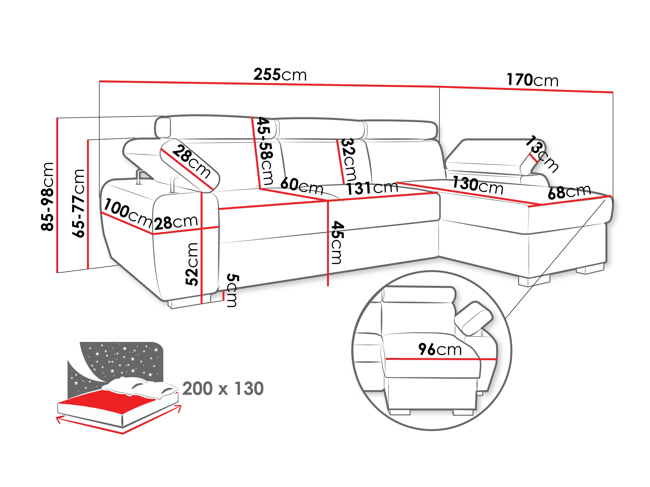 Hoekbank Columbus 252 (Lumo 65)