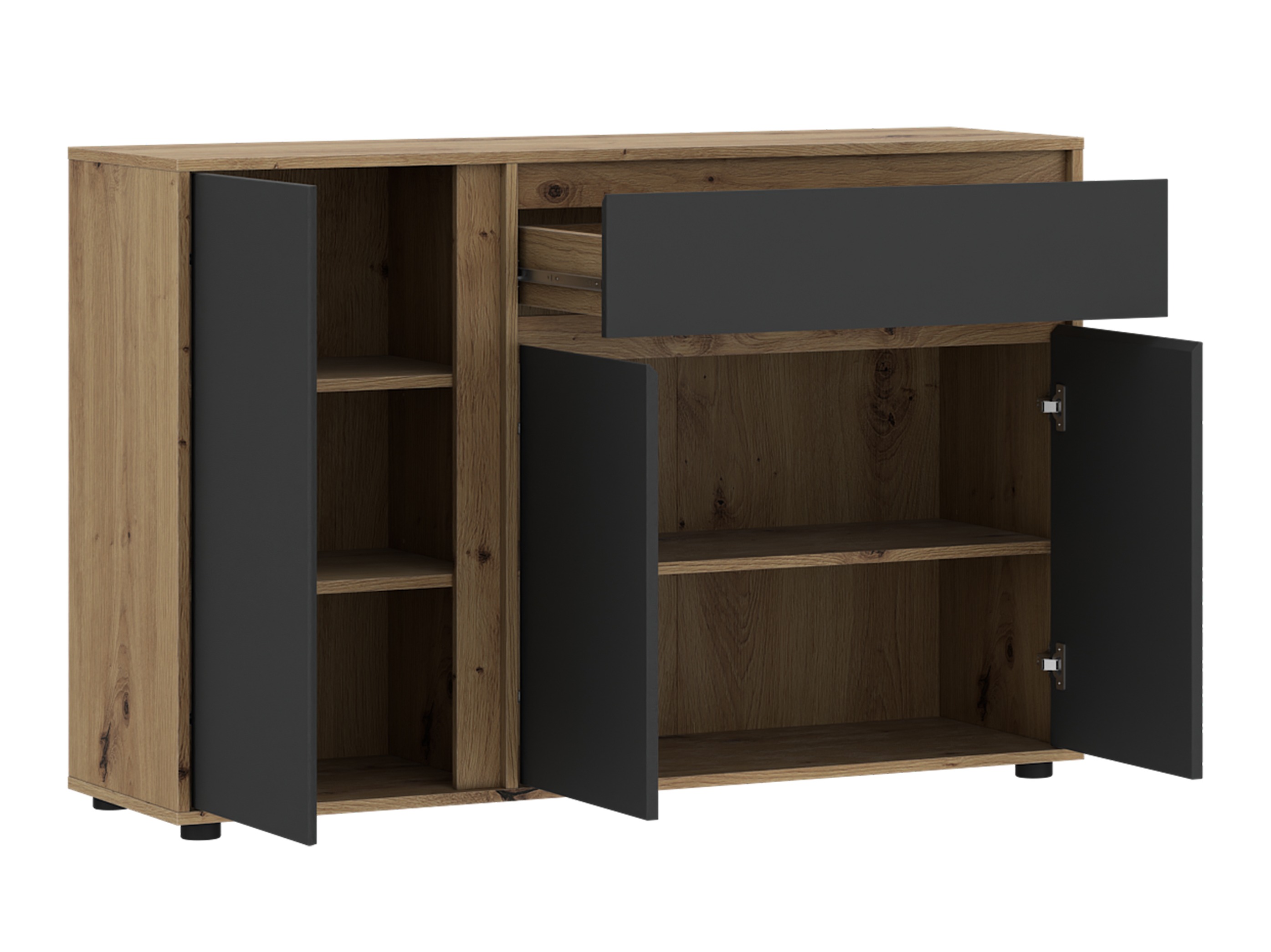 Ladekast Torcavi 100 (Antraciet + Artisan eiken)