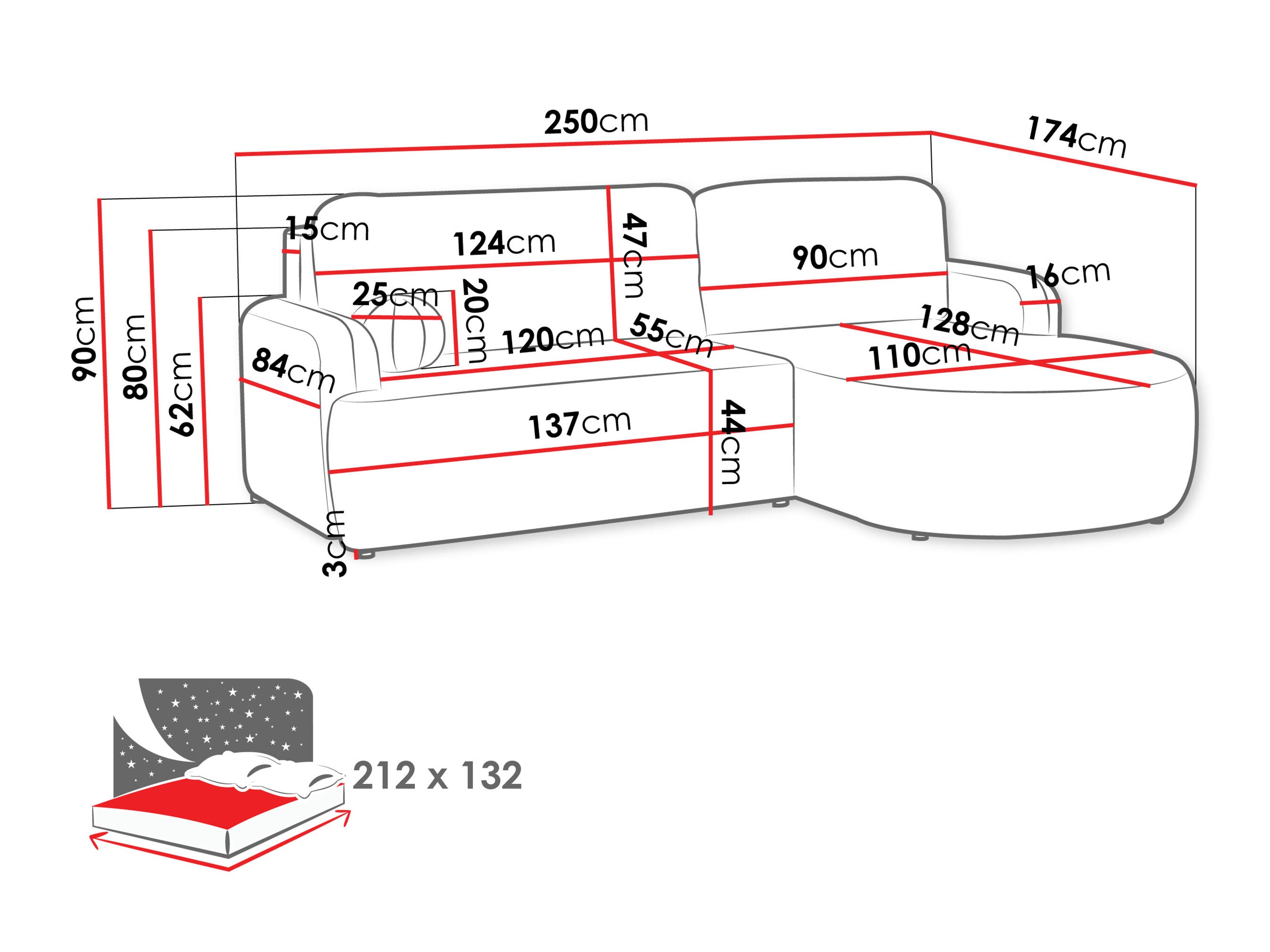 Hoekbank Comfivo Popis (Lumo 65)