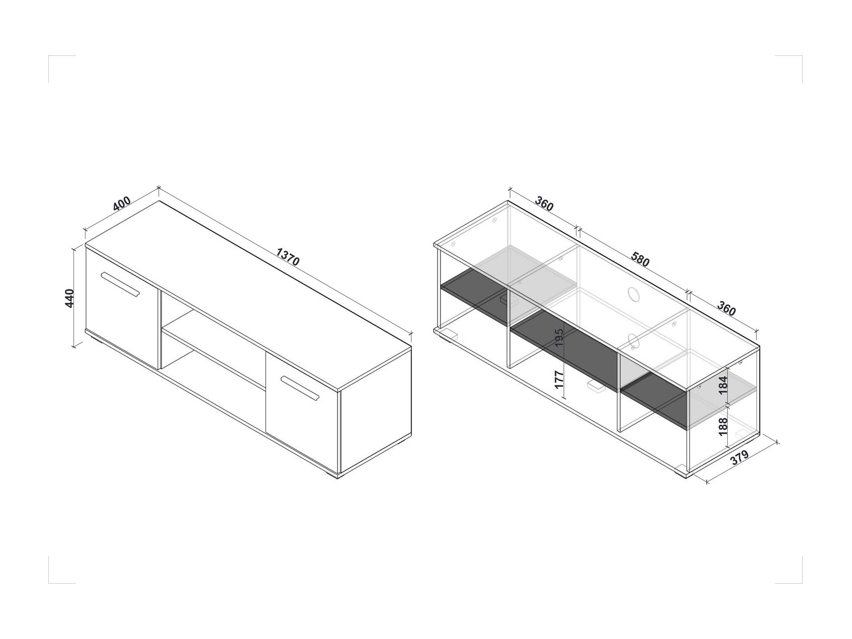 TV-meubel Cirveso 109 (Sonoma eik)