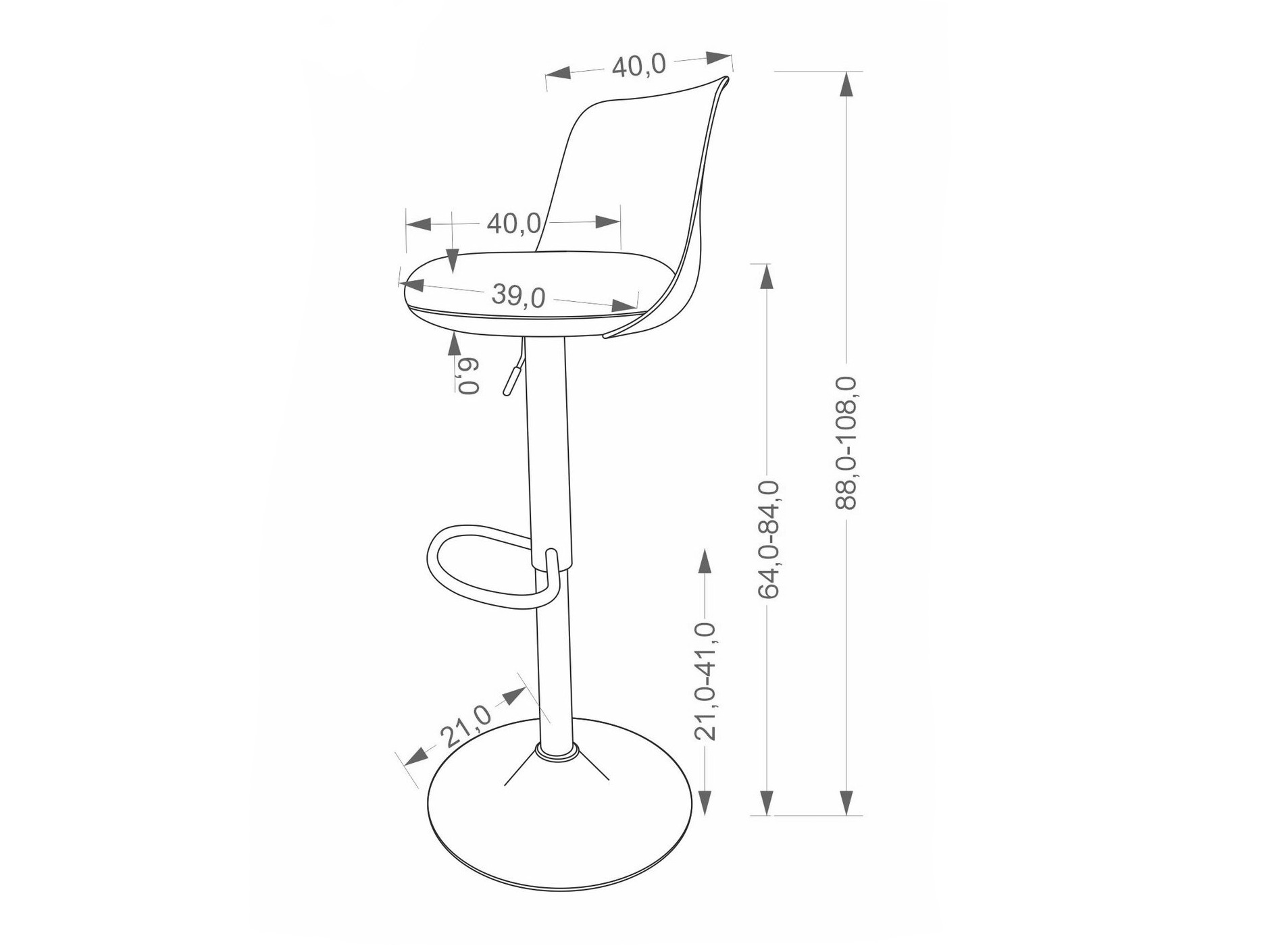 Barkruk Houston 2104 (Grijs + Lichtbruin)