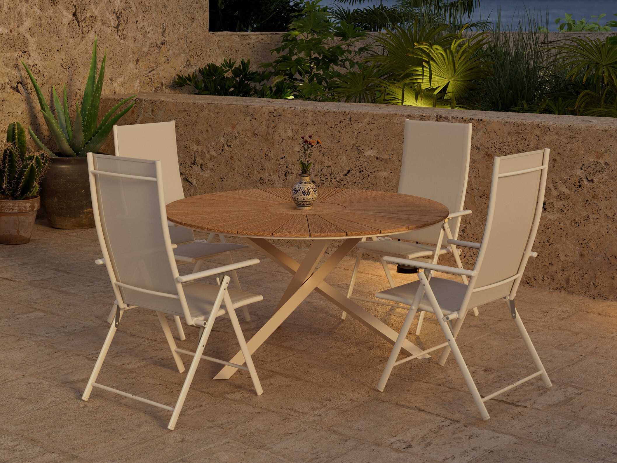 Tafel en stoelen set Dallas 5209
