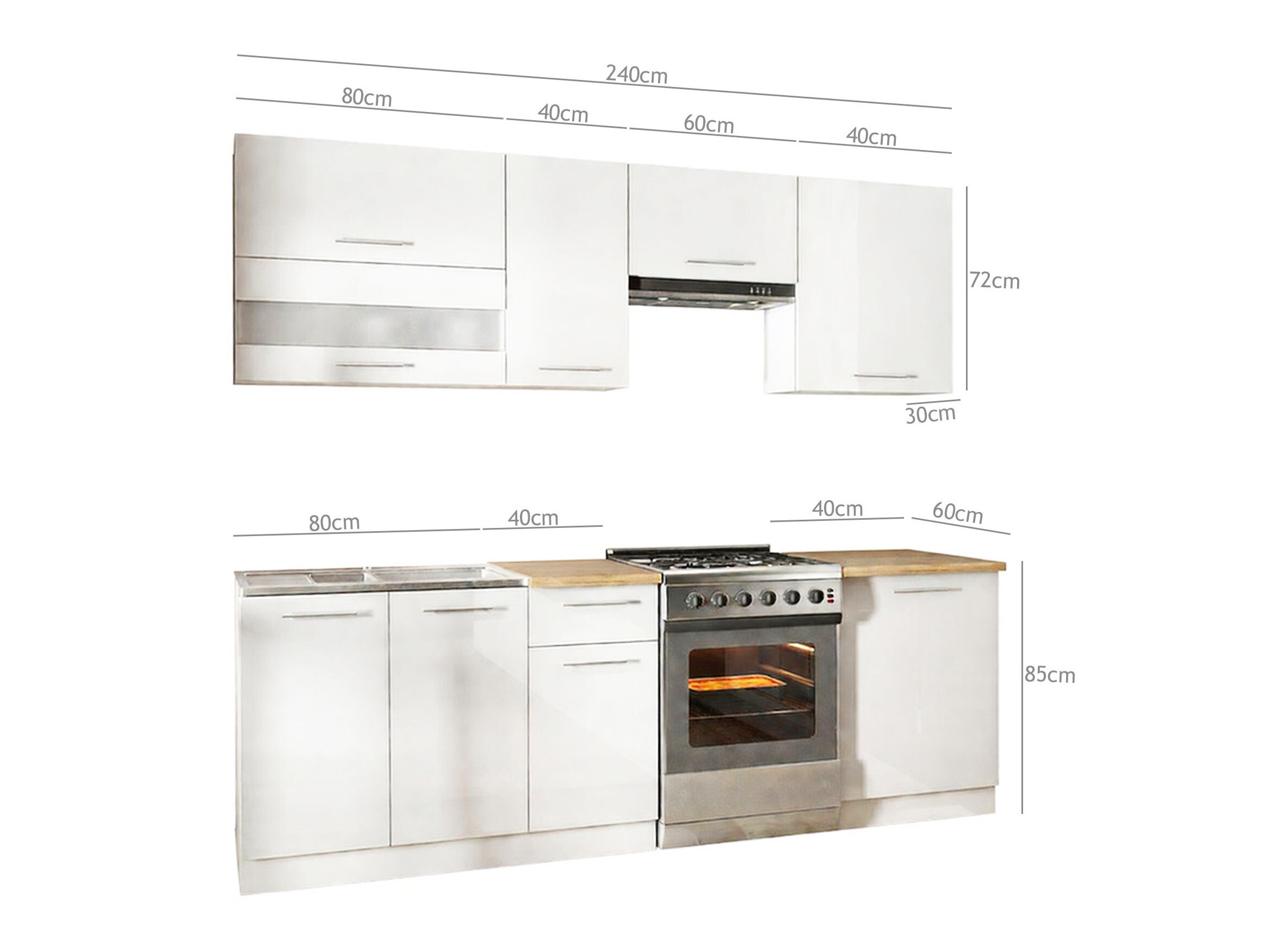 Modulaire keukenset Tiffa Grey 106