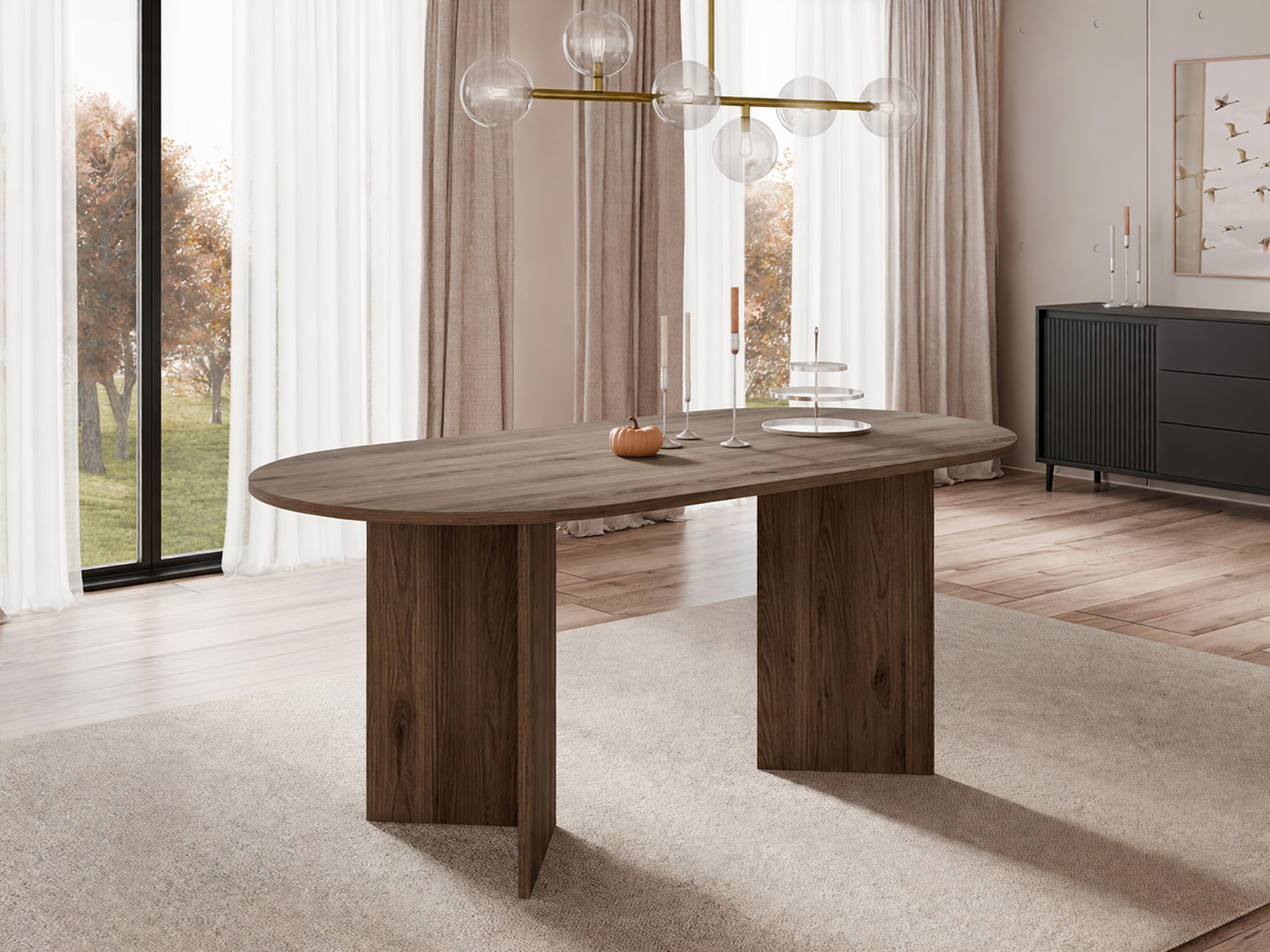 Tafel Comfivo Fungus (Notenhout)