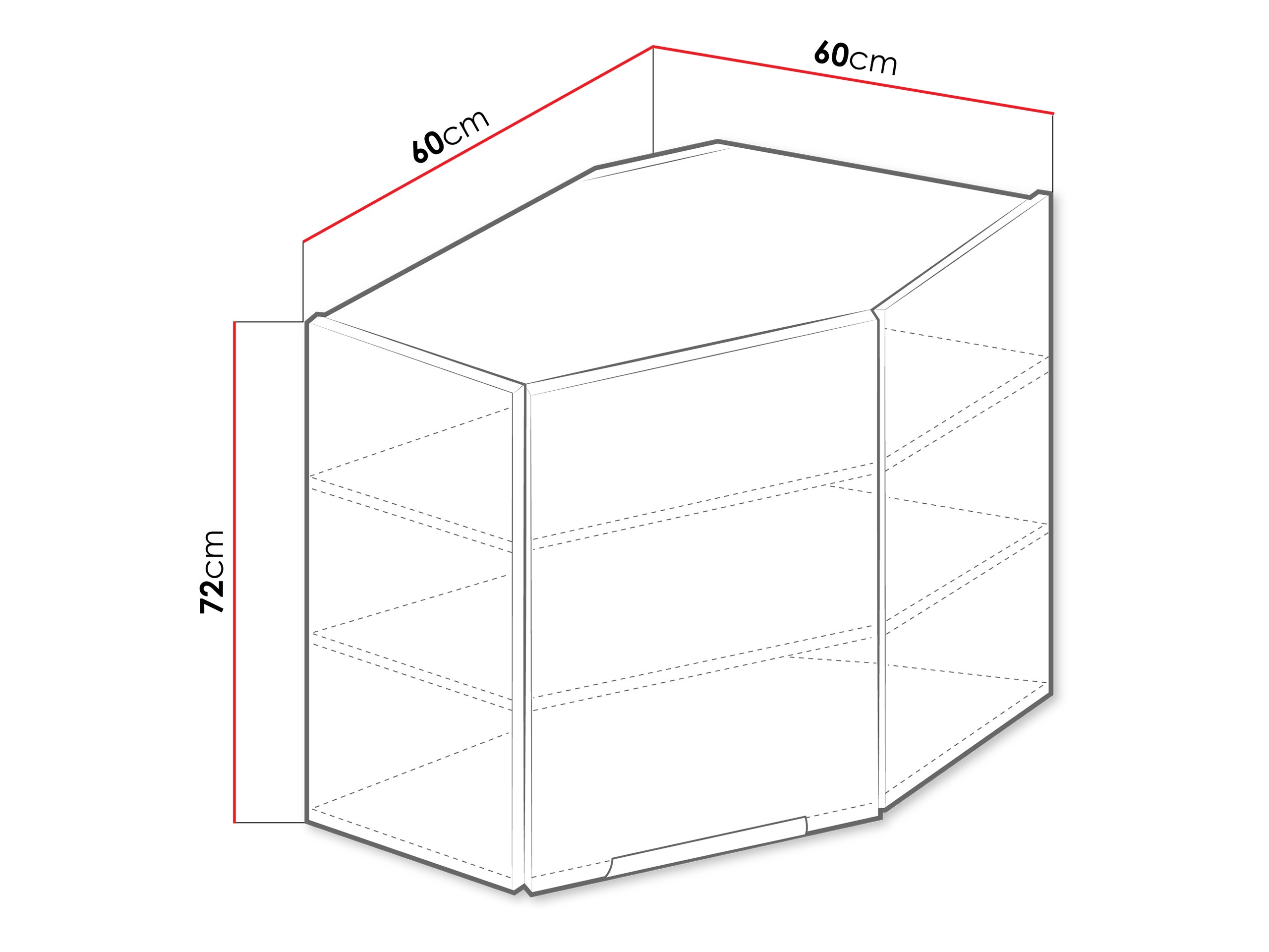 Modulaire wandhoekkast Sole 142