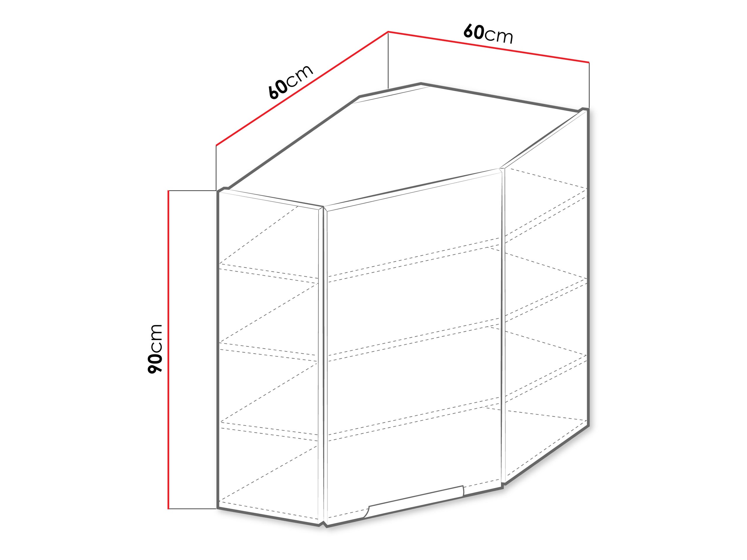 Modulaire wandhoekkast Sole 144
