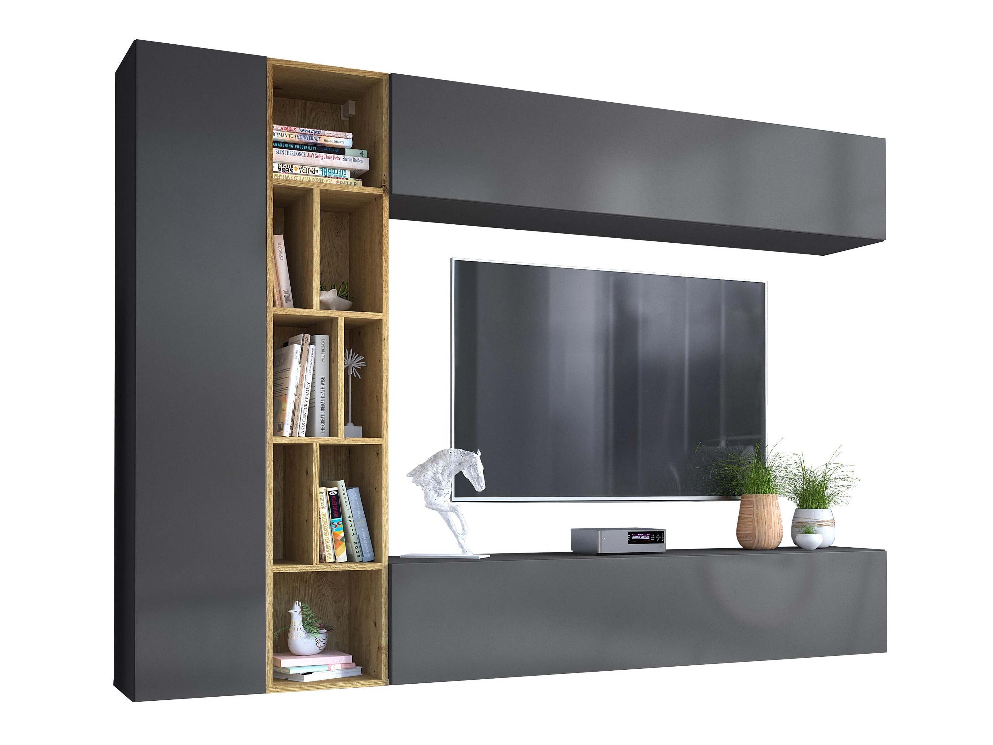 Woonkamerset Comfivo Natura (Grijs + Artisan eiken)