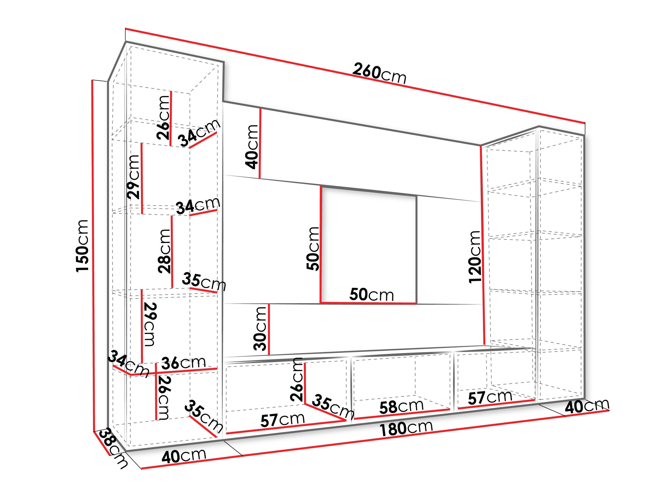 Woonkamerset Comfivo Salix V (Wit + Wit marmer)