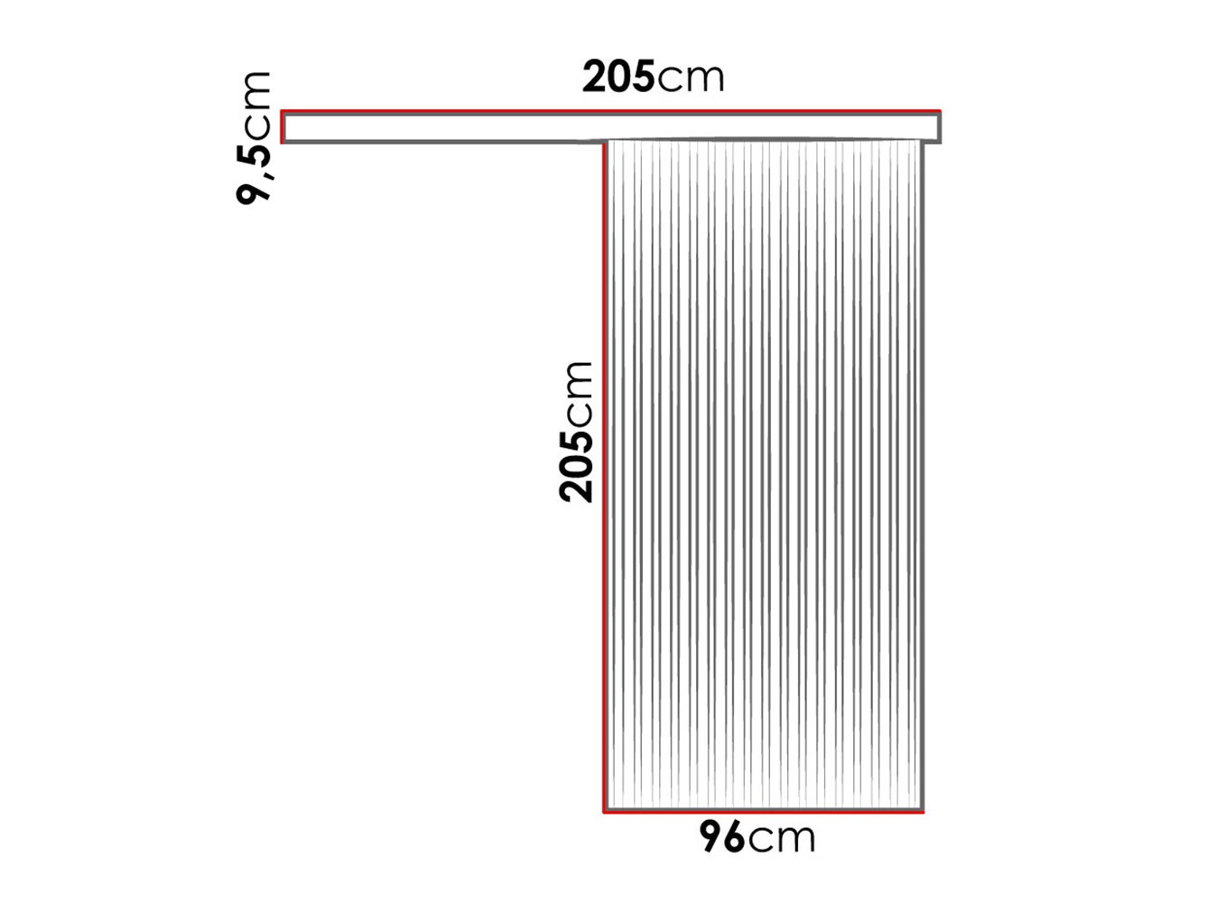 Schuifdeur Dover 203 (Sonoma eik + Zwart)