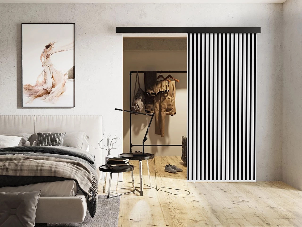 Schuifdeur Dover 203 (Wit + Zwart)