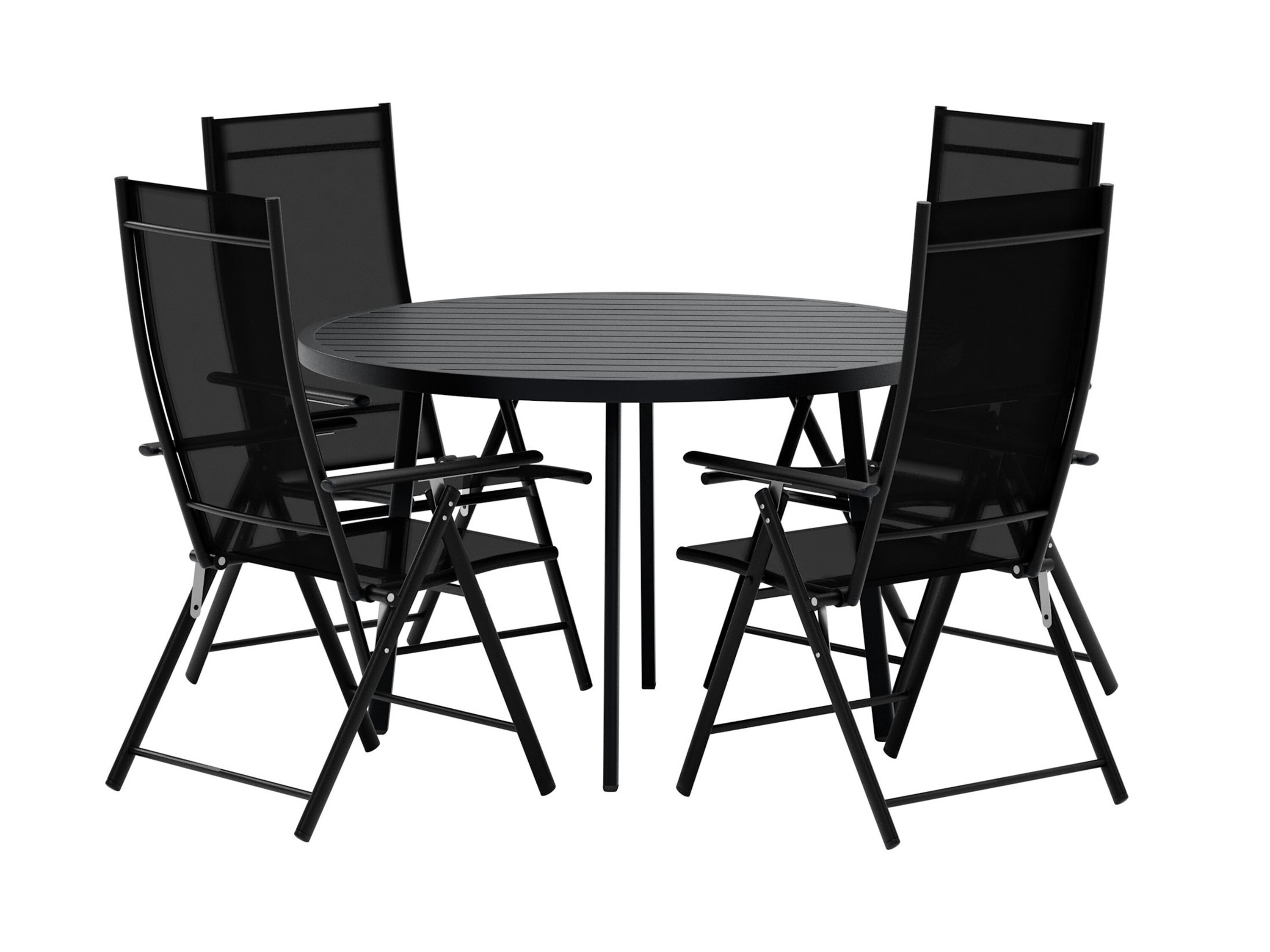 Tafel en stoelen set Dallas 5257 (Zwart)