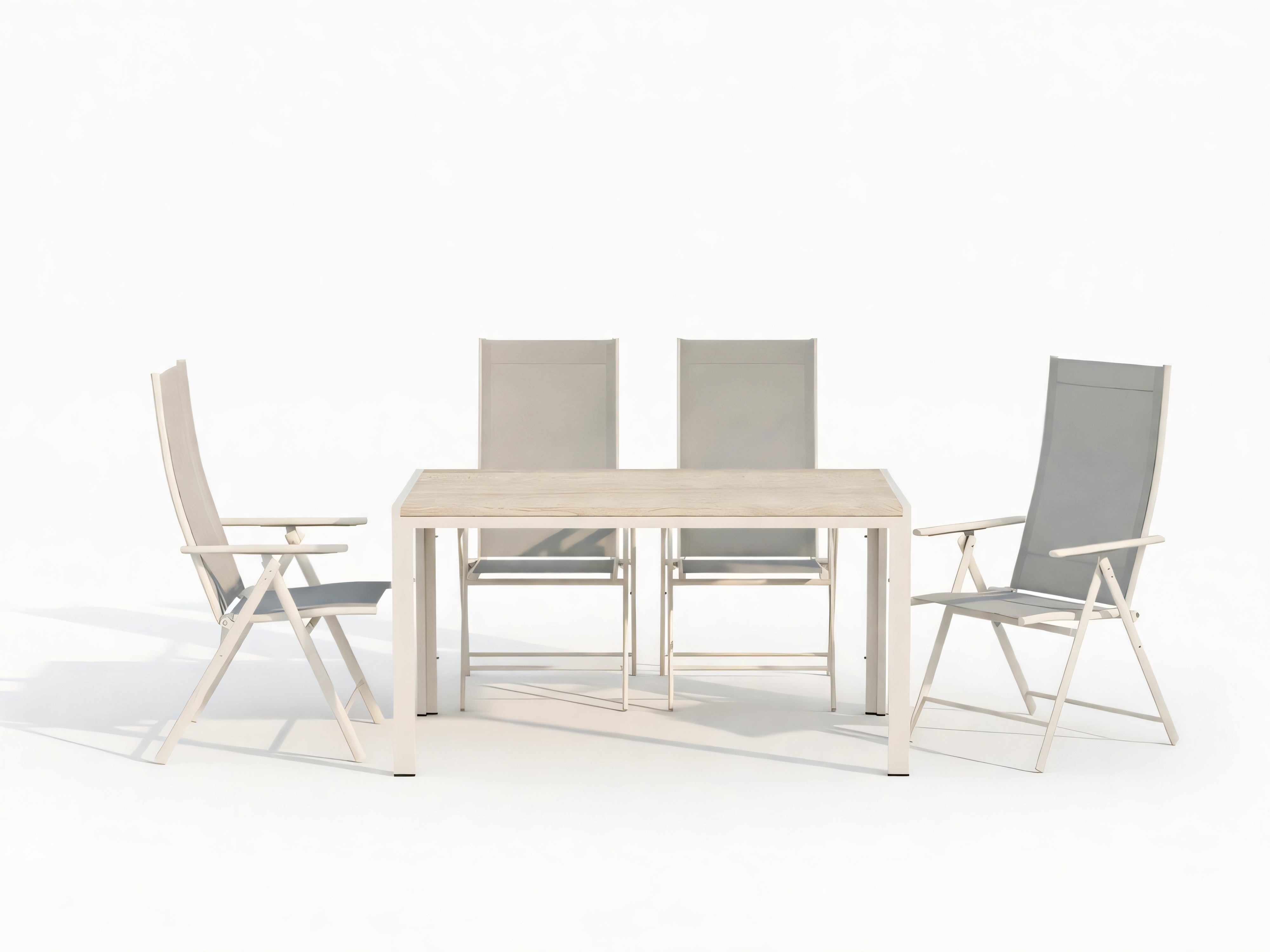 Tafel en stoelen set Dallas 5261 (Beige)