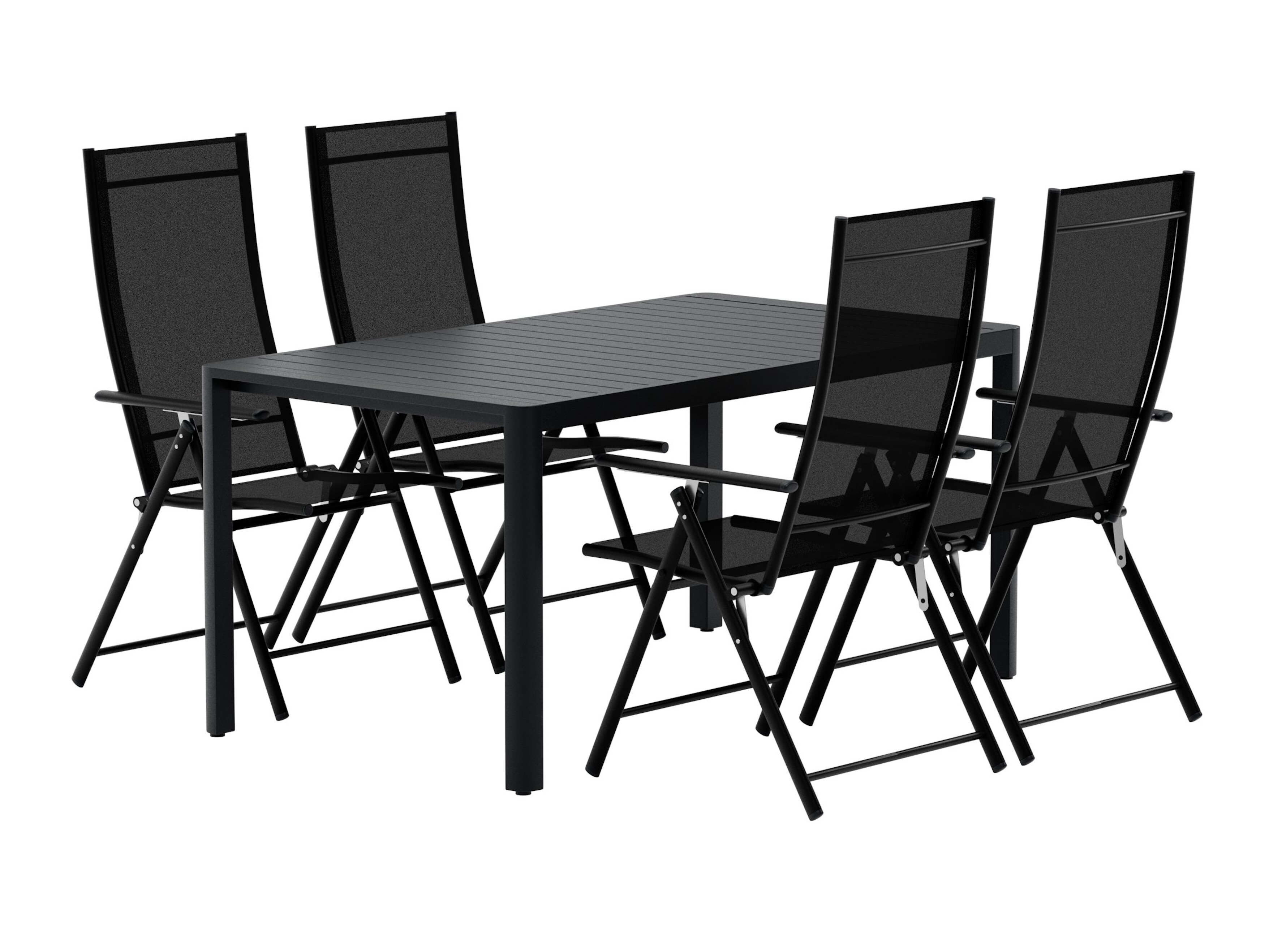 Tafel en stoelen set Dallas 5255 (Zwart)