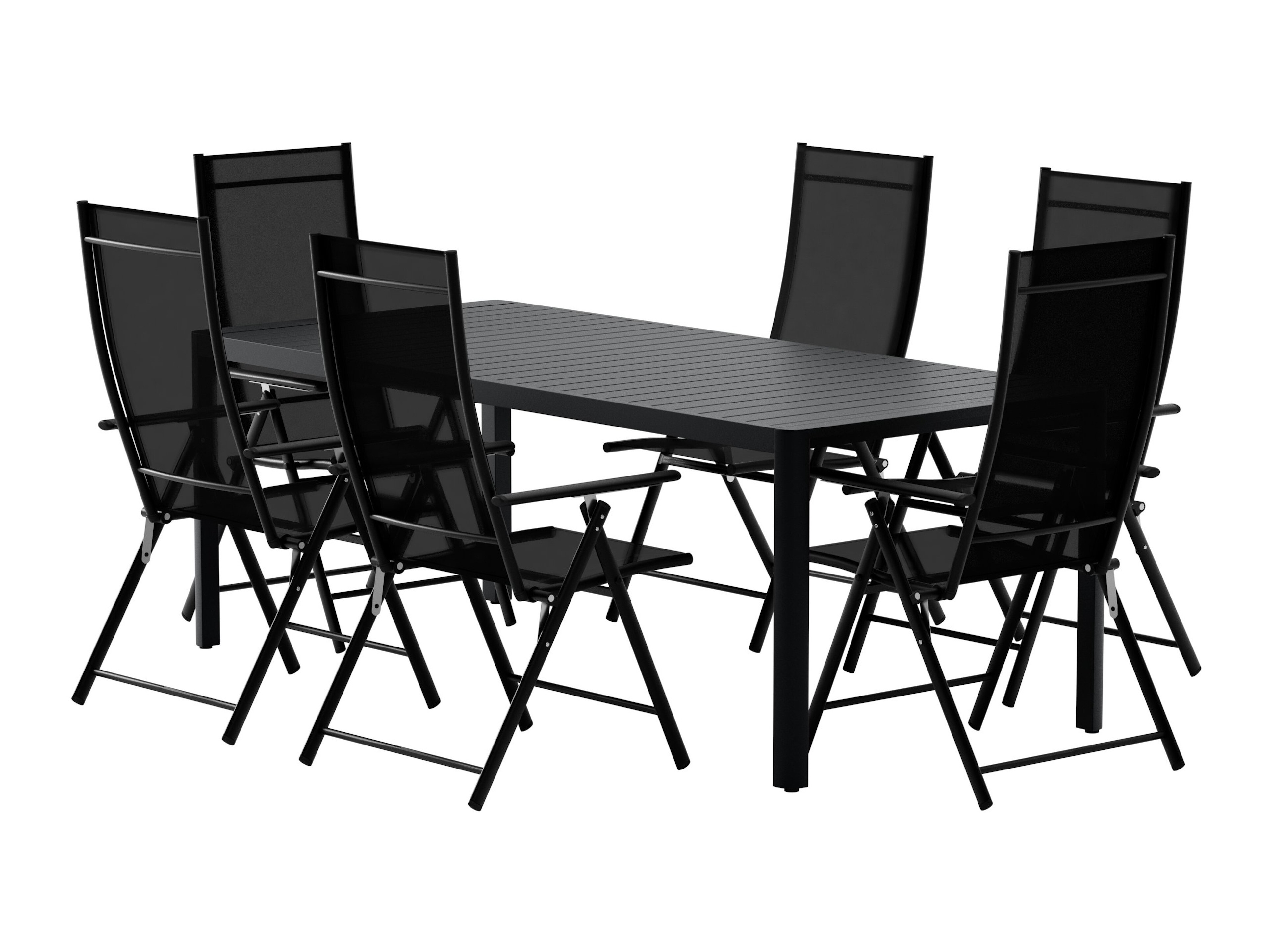 Tafel en stoelen set Dallas 5256 (Zwart)