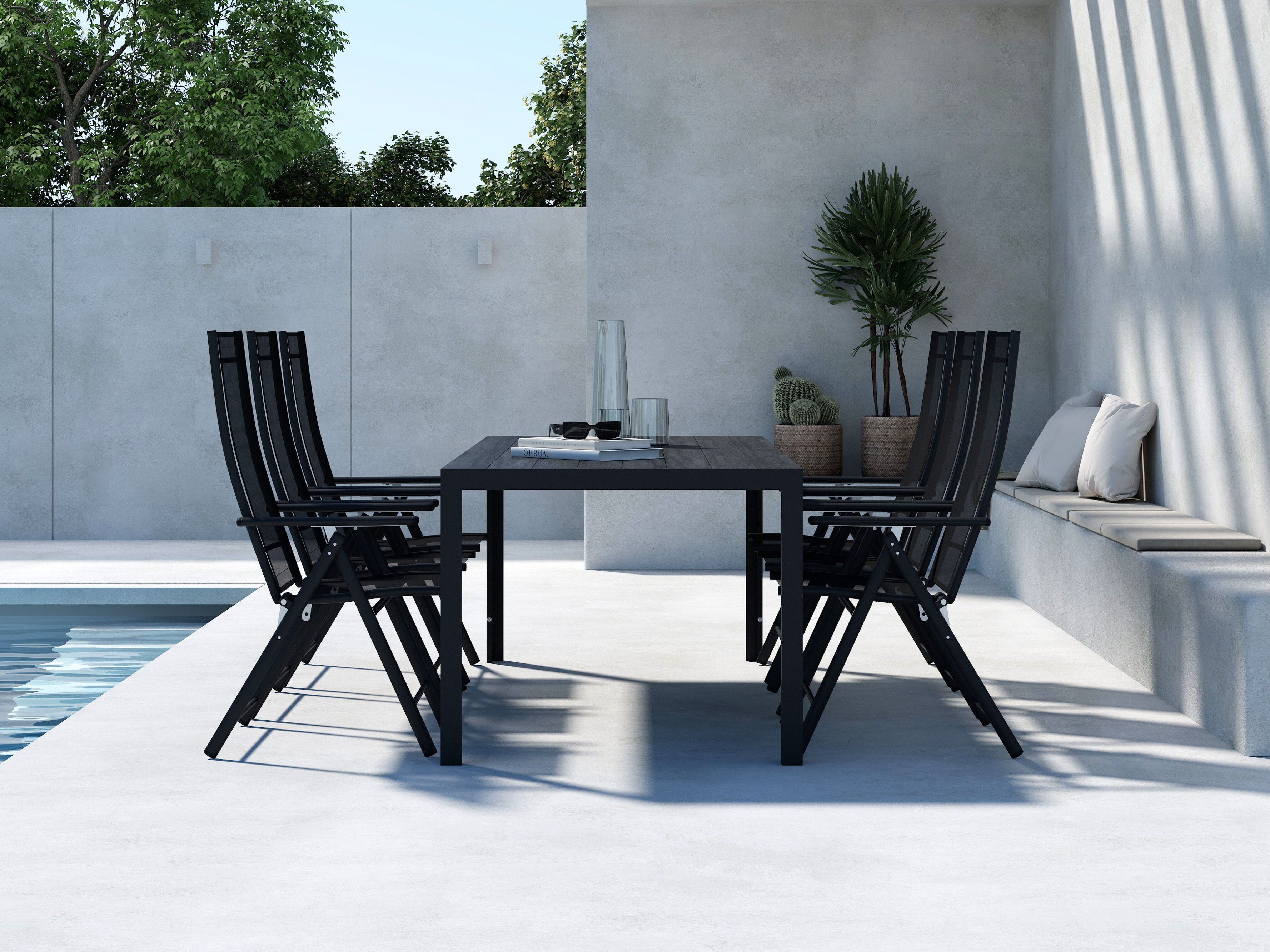 Tafel en stoelen set Dallas 5263 (Zwart)