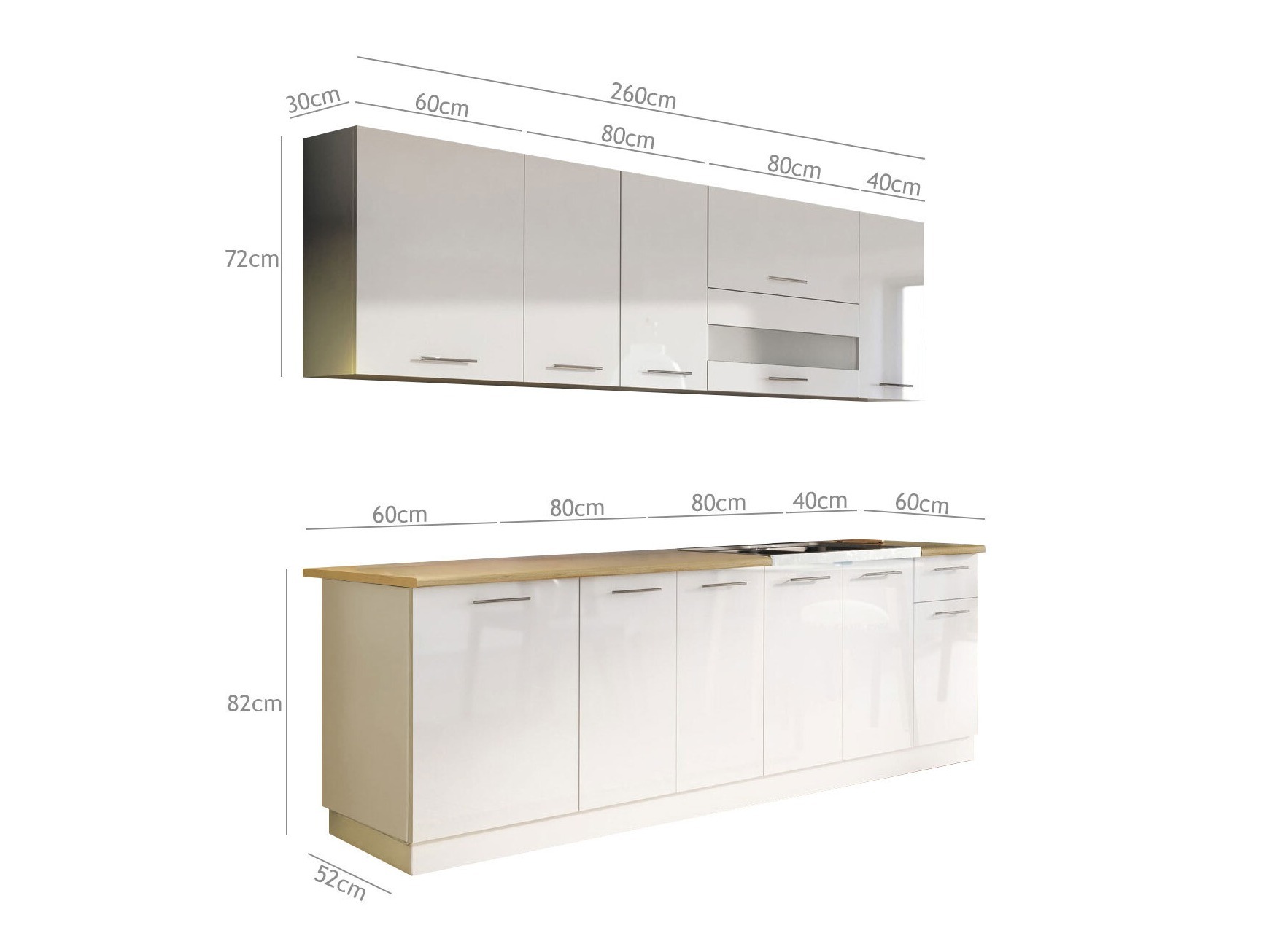 Modulaire keukenset Tiffa Mix 108