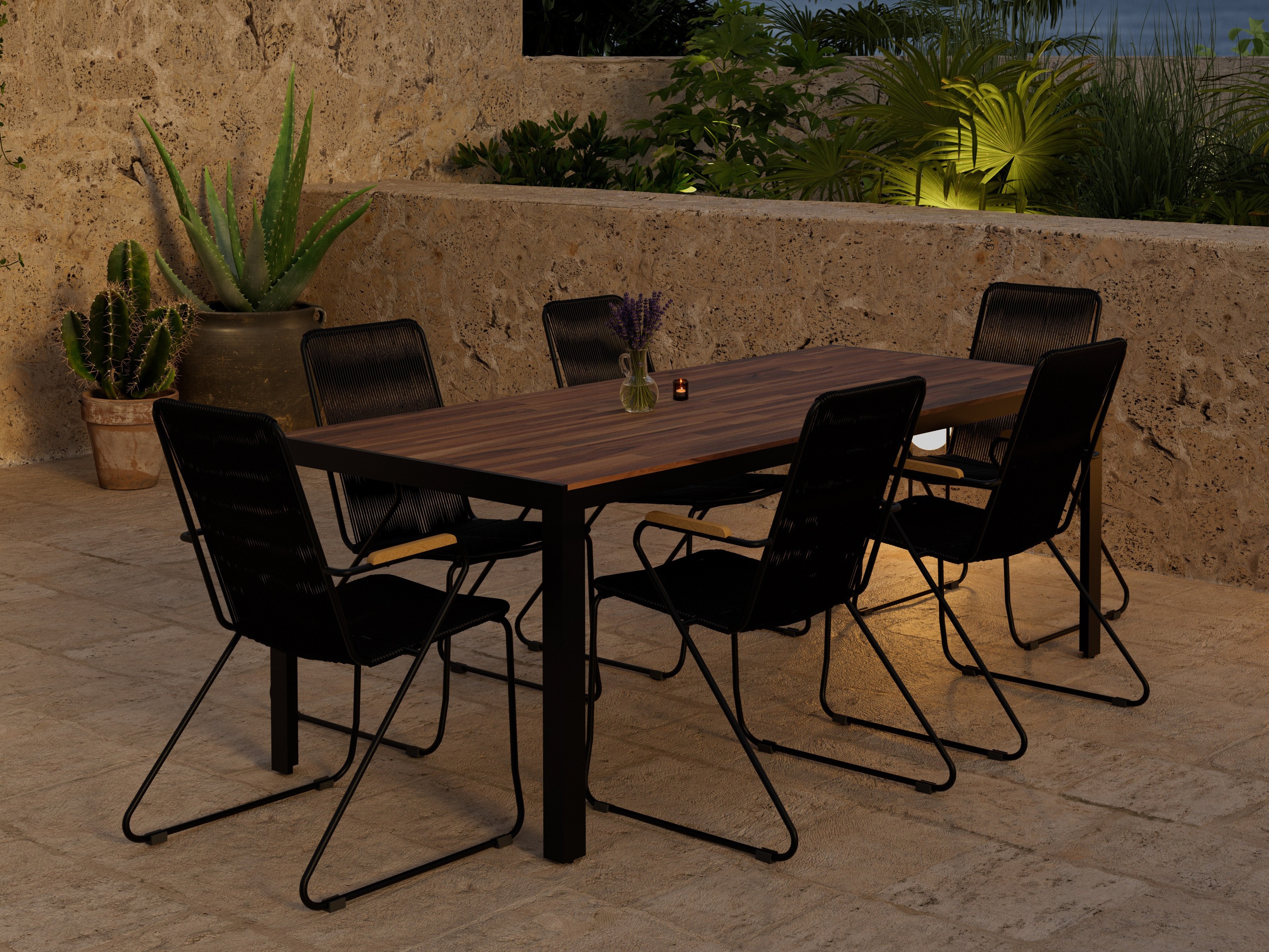 Tafel en stoelen set Dallas 5273