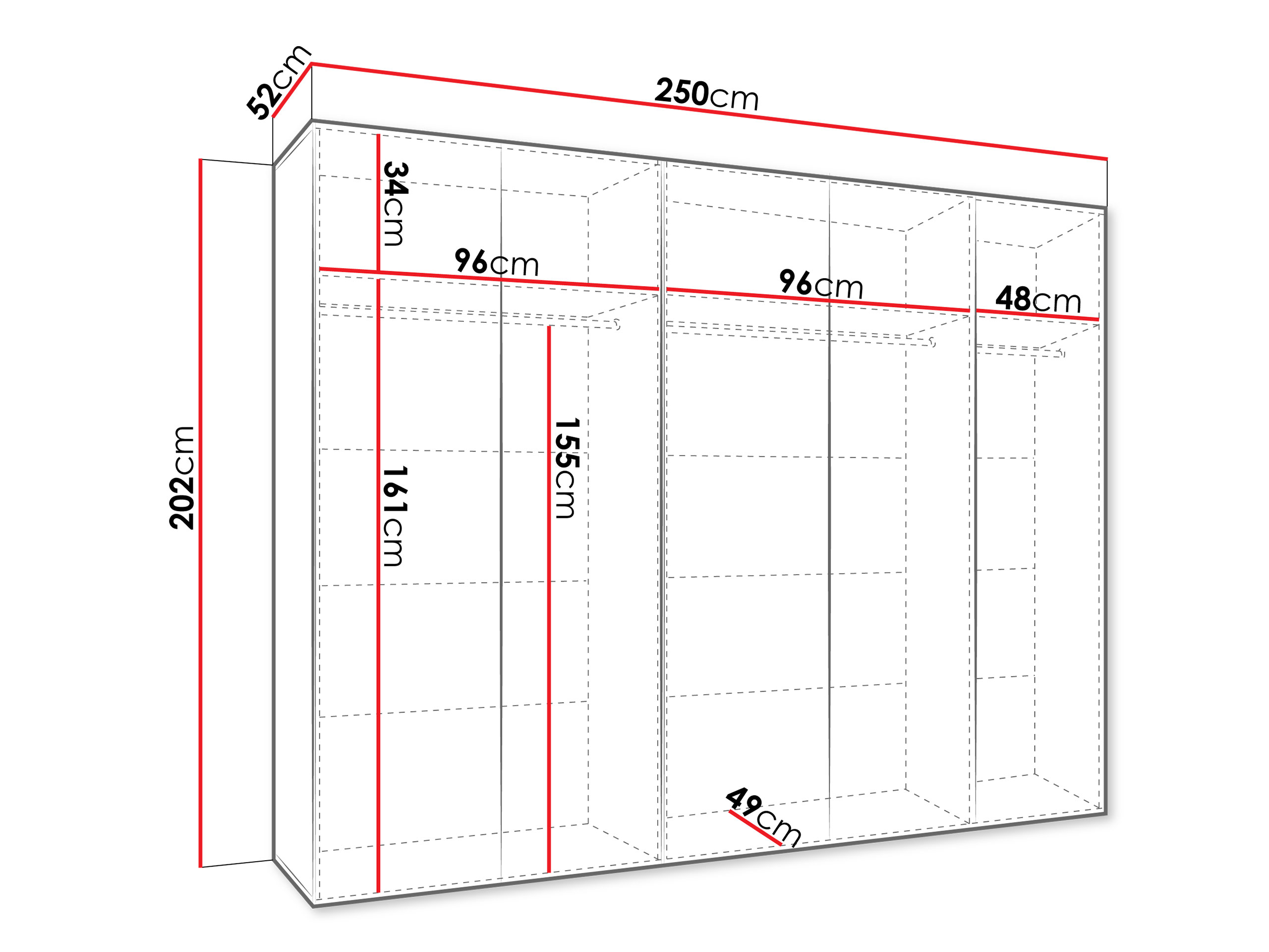 Kledingkast Hartford 606 (Zwart)