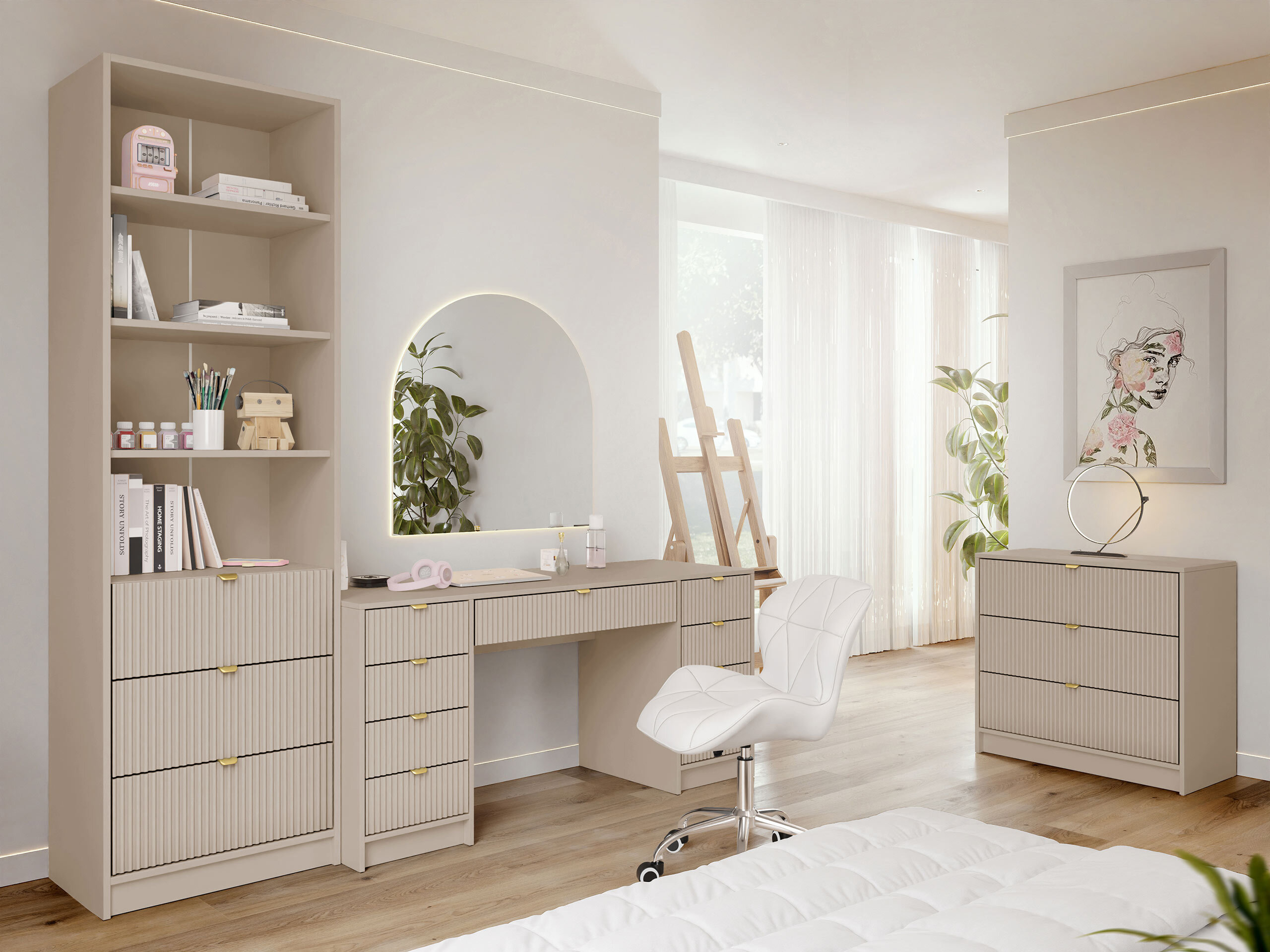 Boekenkast Comfivo Papilio (Beige)