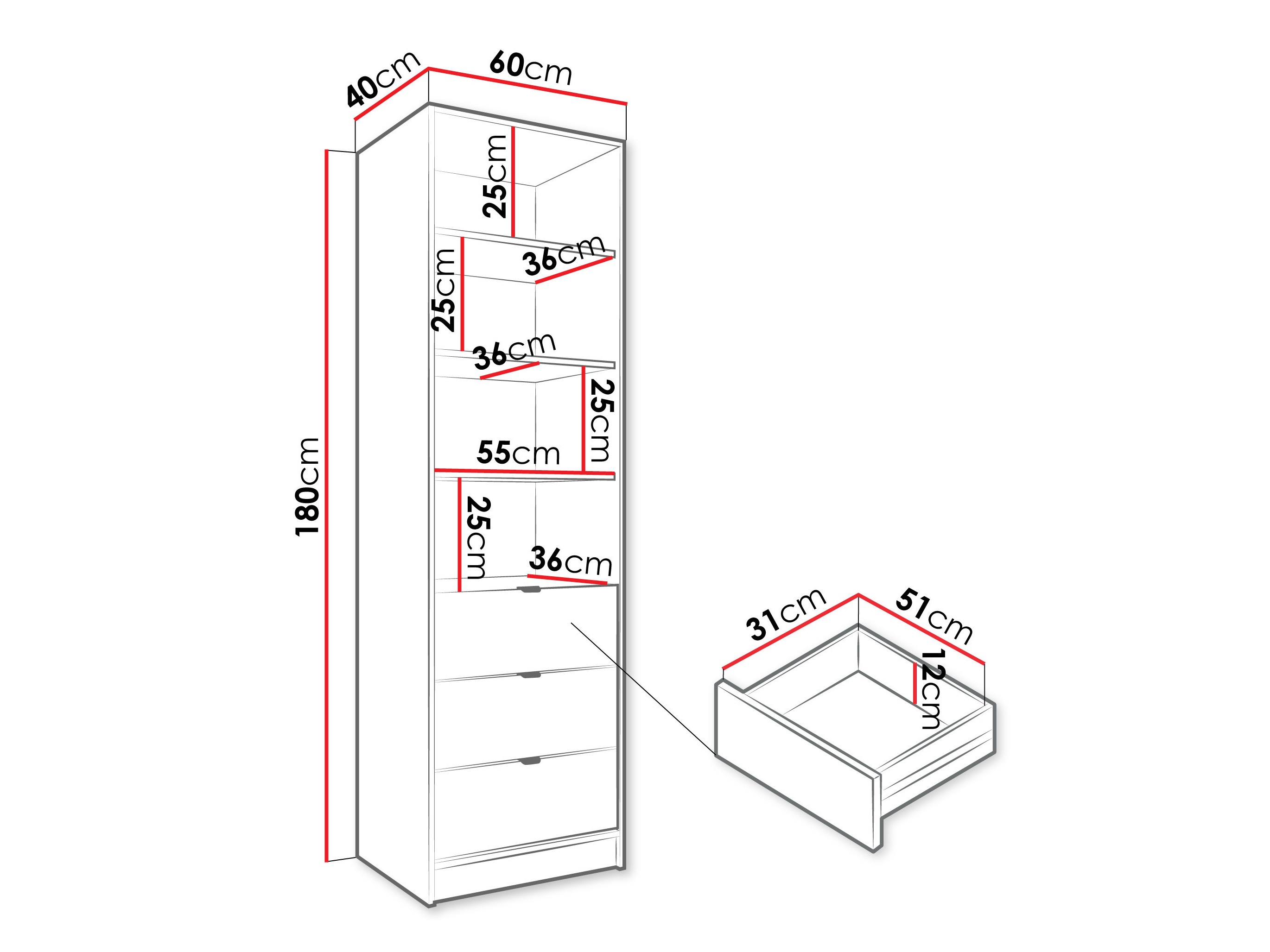 Boekenkast Comfivo Papilio (Wit)