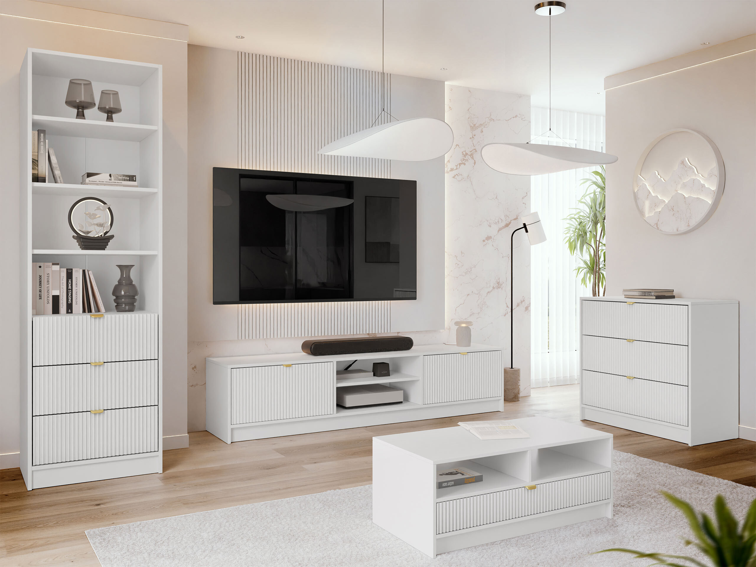 Woonkamerset Comfivo Papilio VII (Wit)