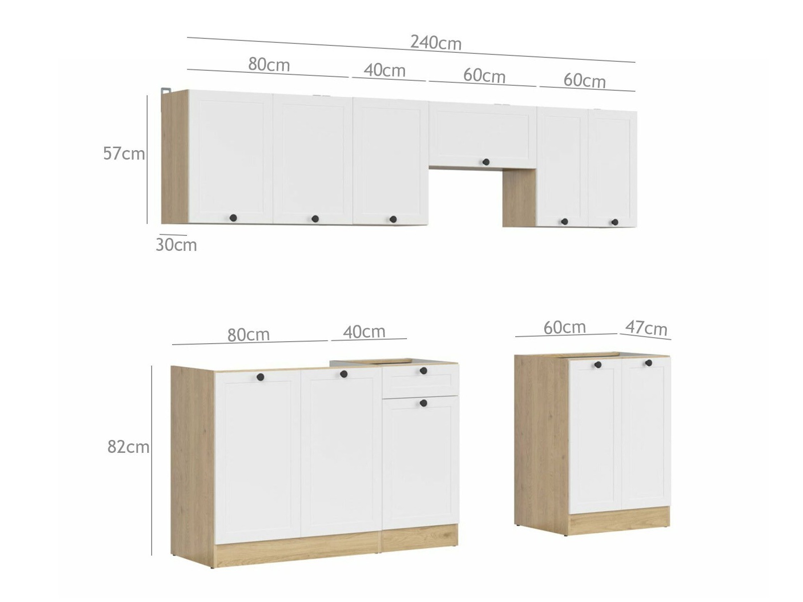 Modulaire keukenset Classic White Oak 118