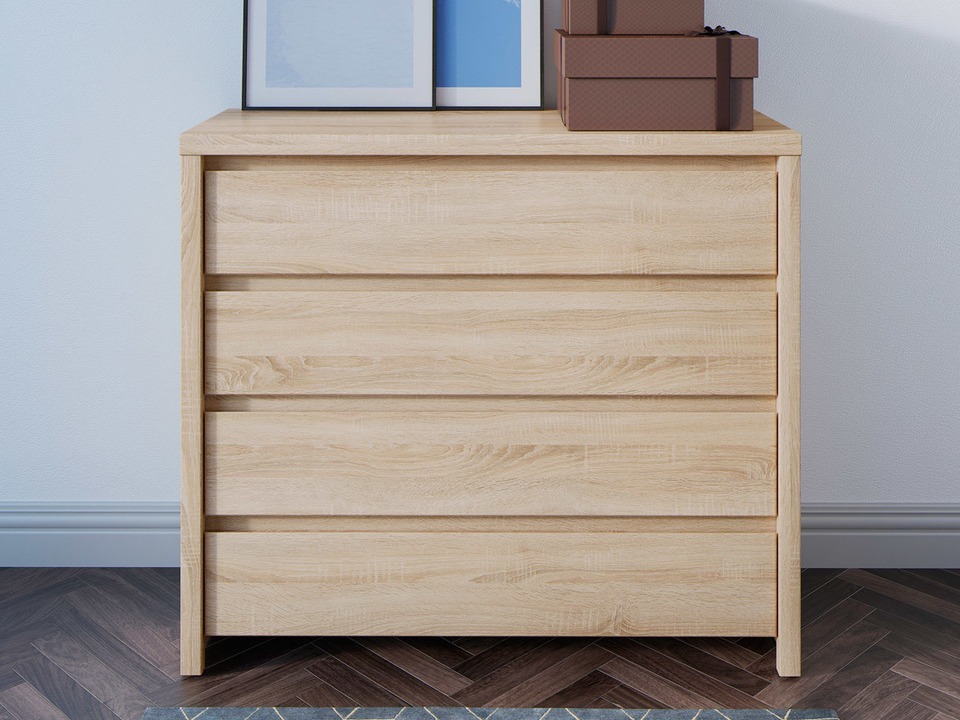 Ladekast Nolroma 105 (Wit + Sonoma eik)