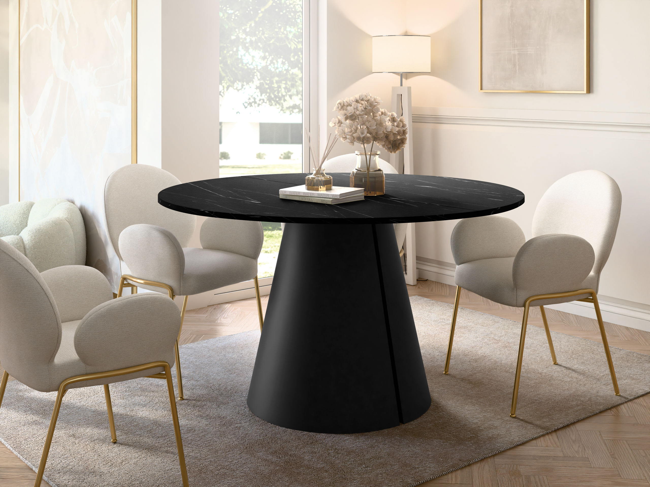 Tafel Oswego 167 (Zwart marmer)