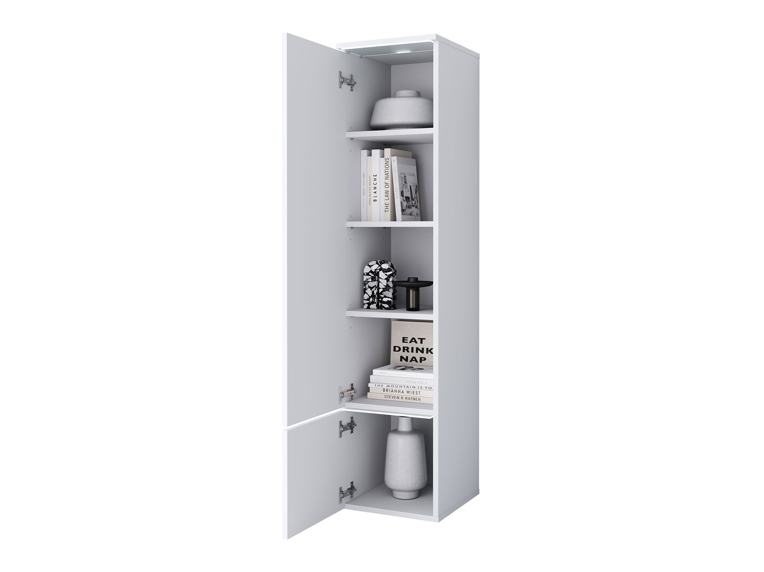 Boekenkast Mirfivo 108 (Wit + Glanzend wit)