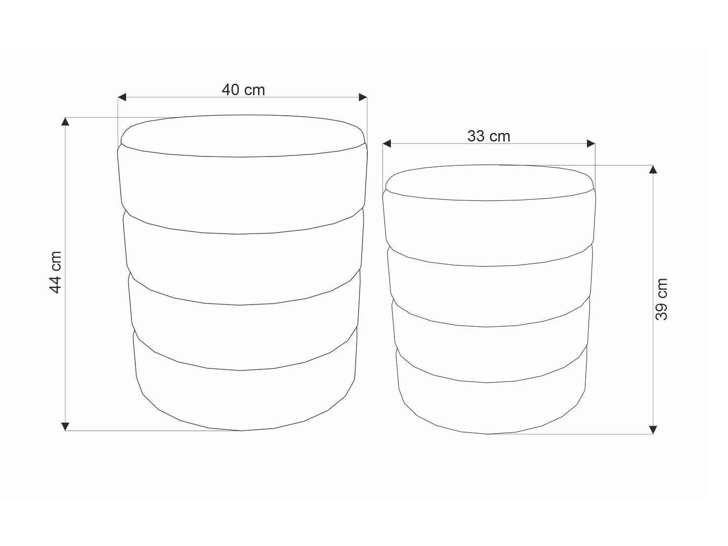 Set poefs Houston 1780 (Grijs)