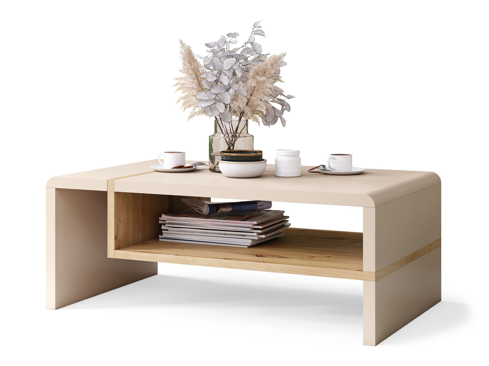 Salontafel Glendale 102 (Beige + Artisan eiken)