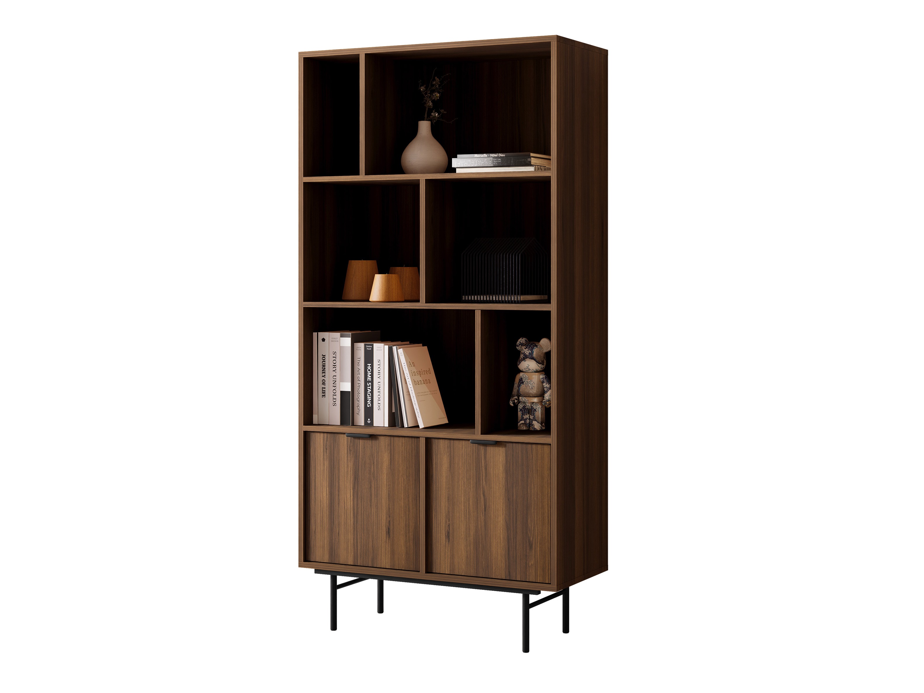 Boekenkast Floelbe 103 (Notenhout)