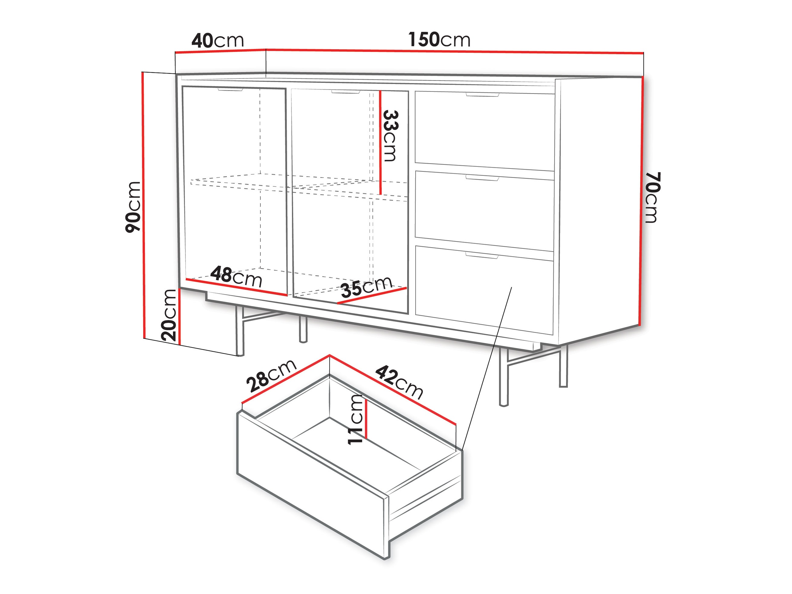 Ladekast Floelbe 101 (Eiken)