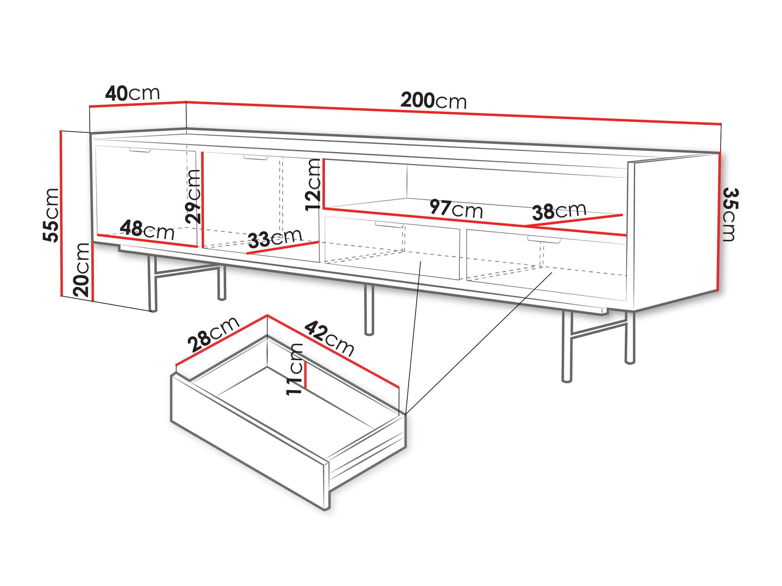 TV-meubel Floelbe 105 (Eiken)