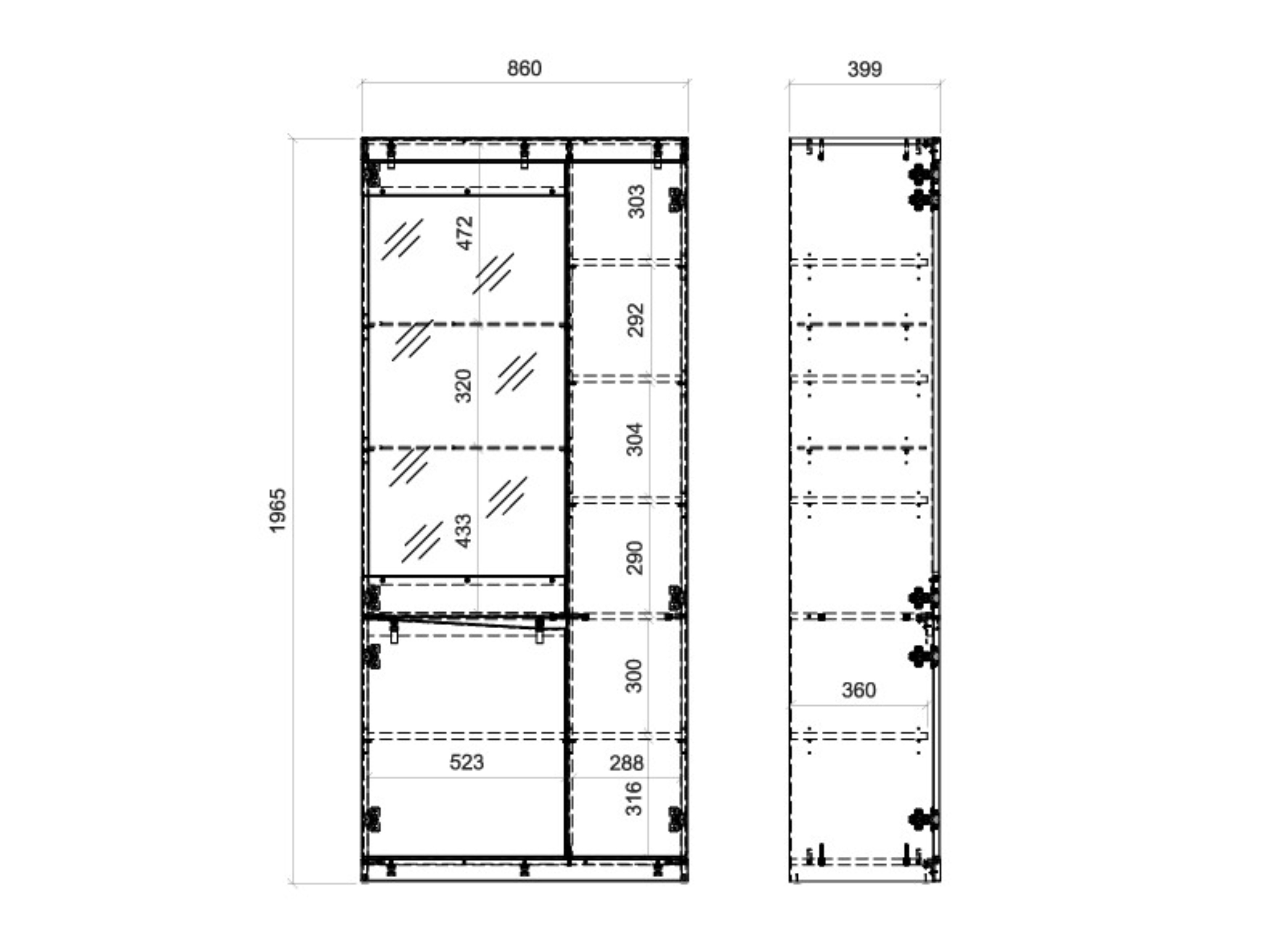 Boekenkast Venlori 128 (Wit + Grafiet)
