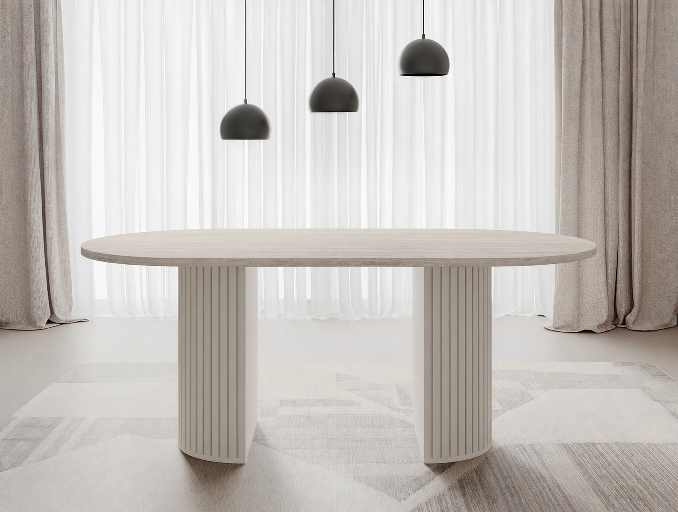 Tafel Comfivo Ulma (Licht travertin + Beige)