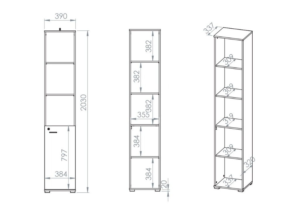 Boekenkast Domseve 107