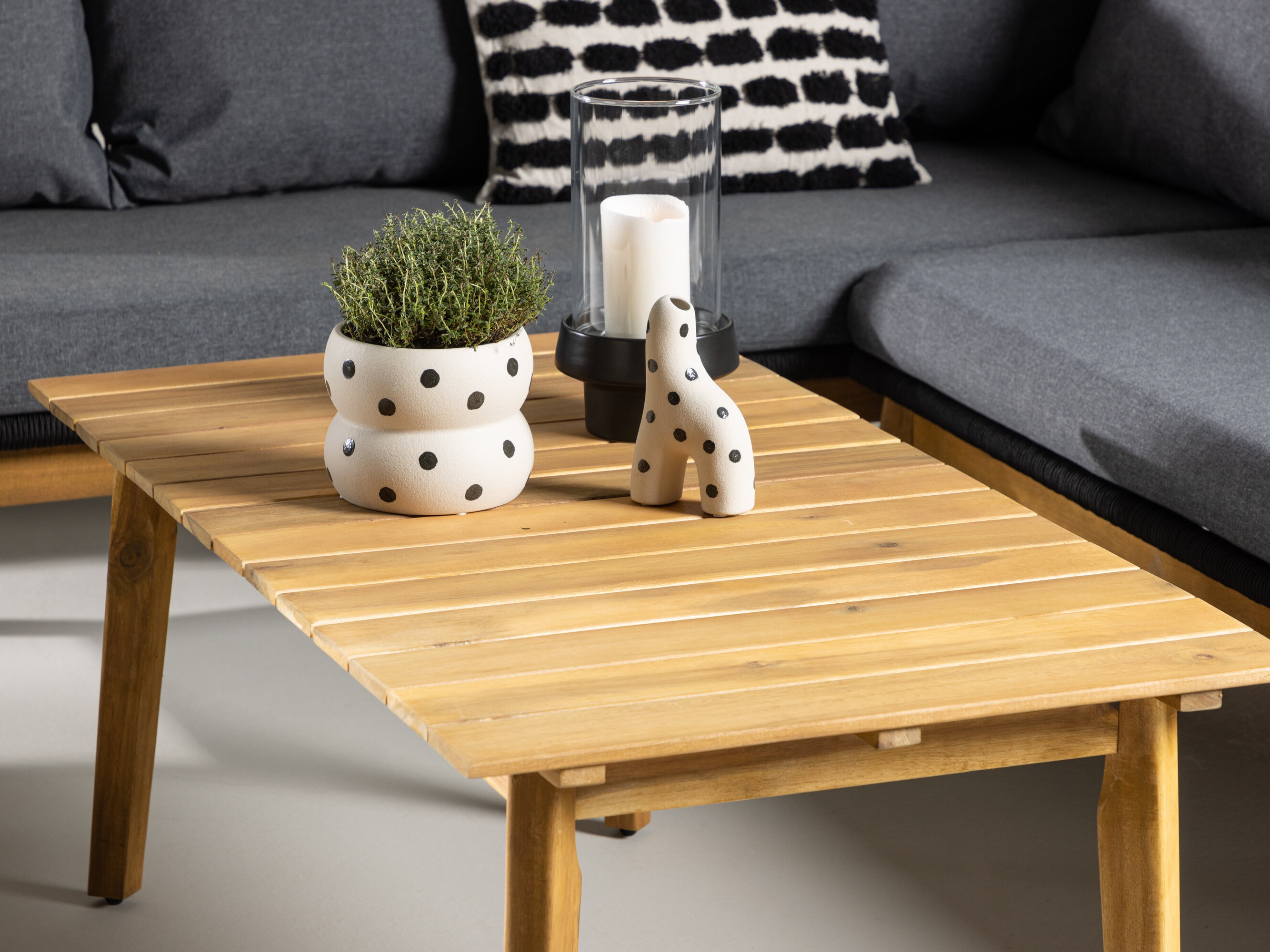 Buiten meubilair set Dallas 1085 (Acacia + Zwart)