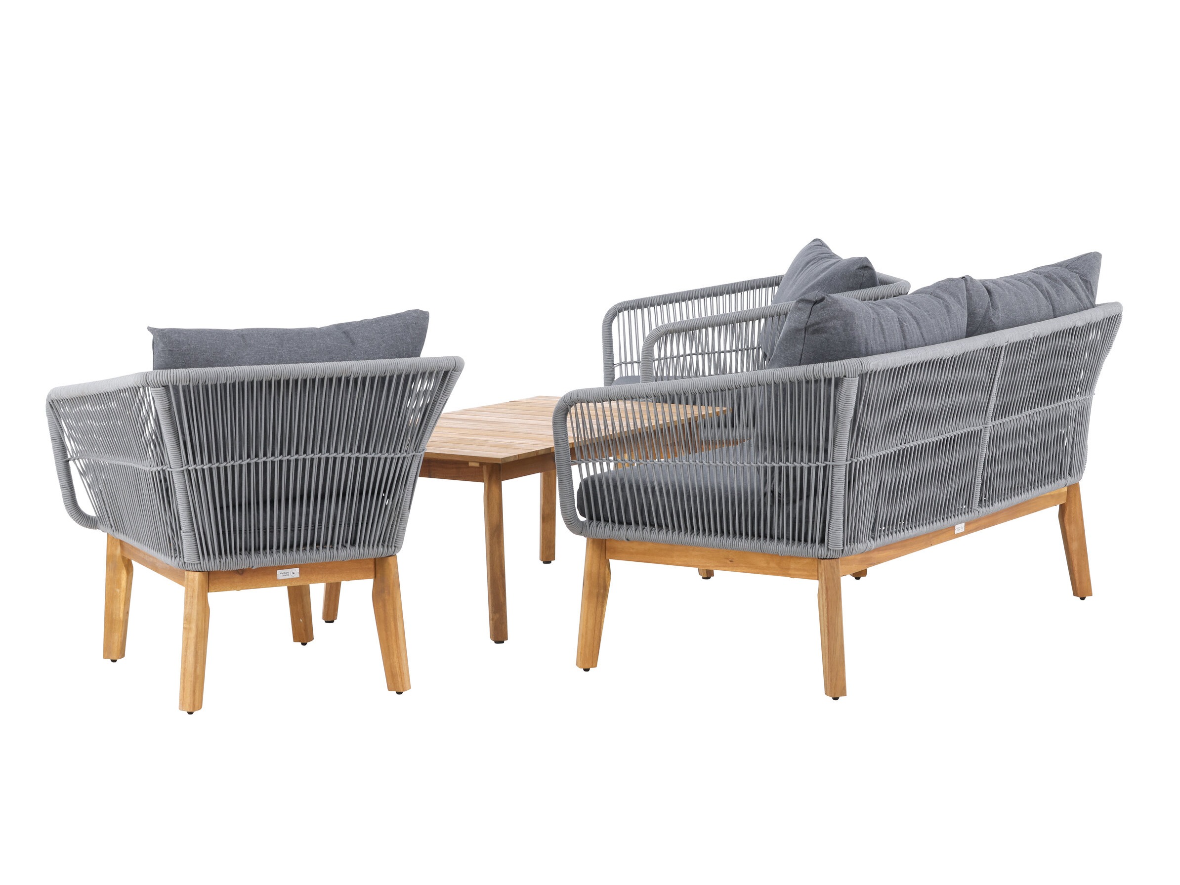 Buiten meubilair set Dallas 661 (Grijs + Acacia)