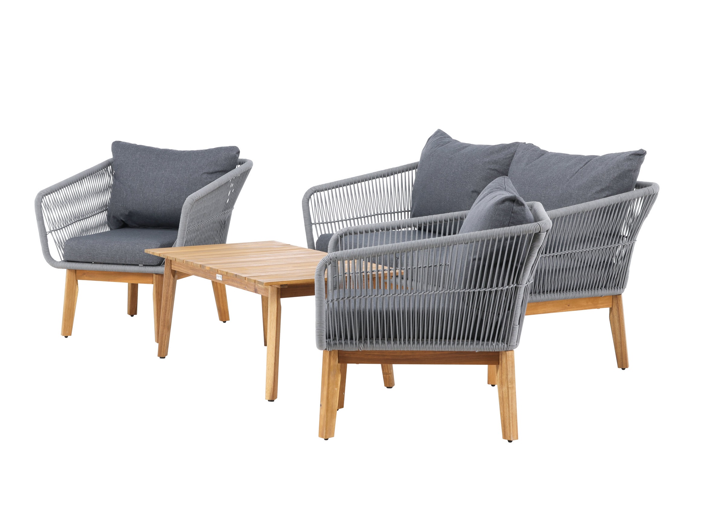 Buiten meubilair set Dallas 661 (Grijs + Acacia)