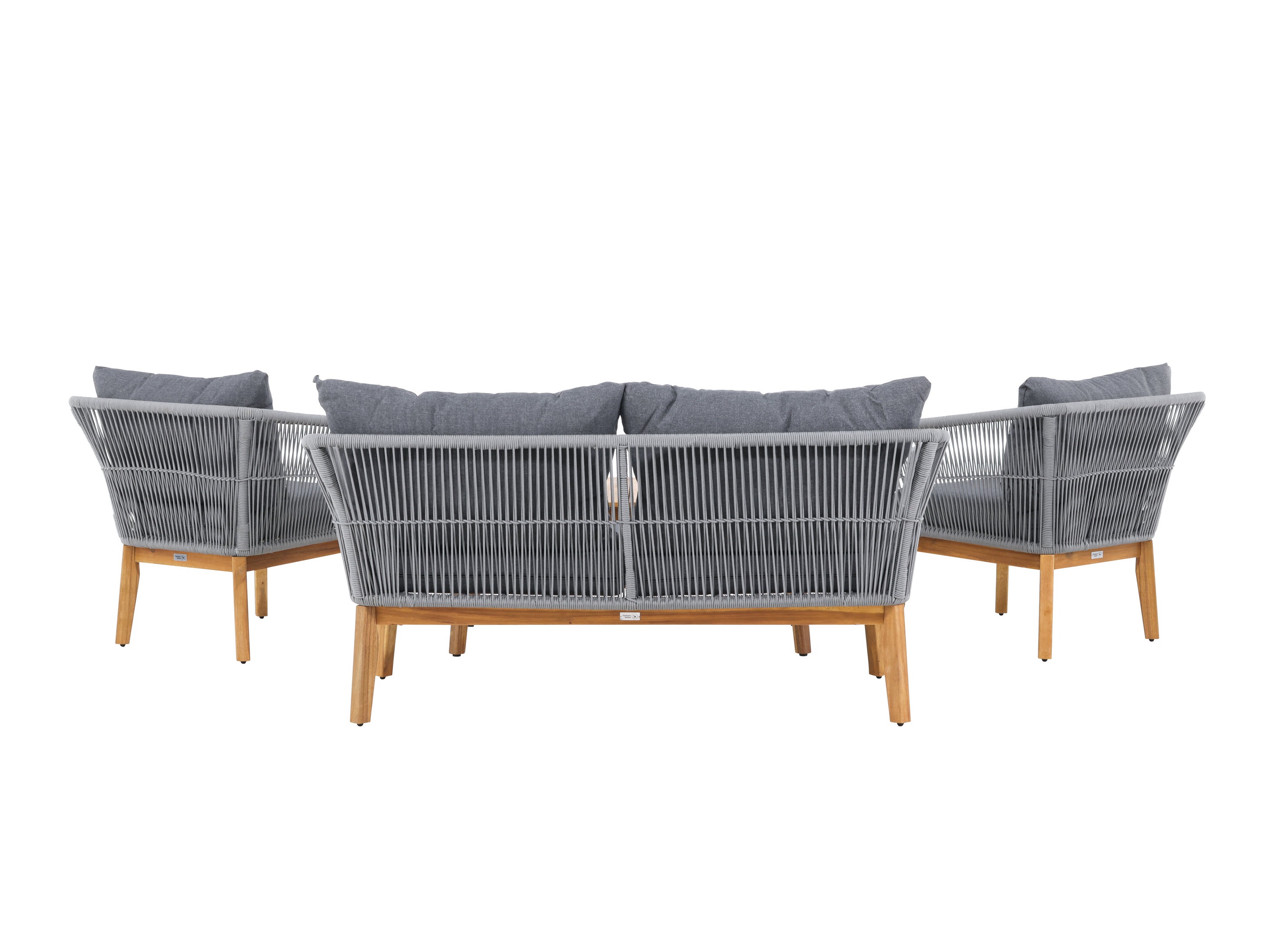 Buiten meubilair set Dallas 661 (Grijs + Acacia)