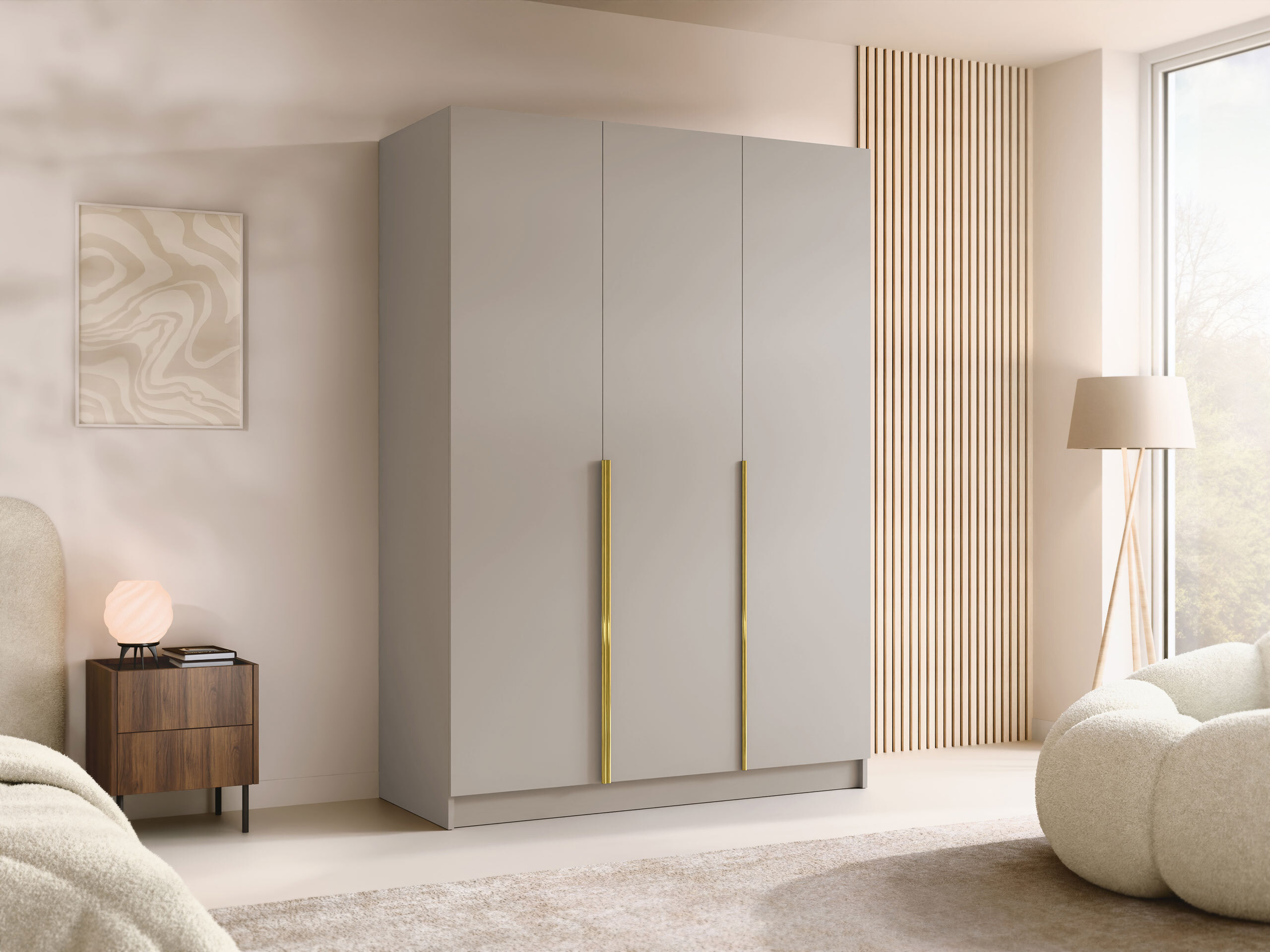 Kledingkast Closico Decoron I (Kasjmier + Gouden)