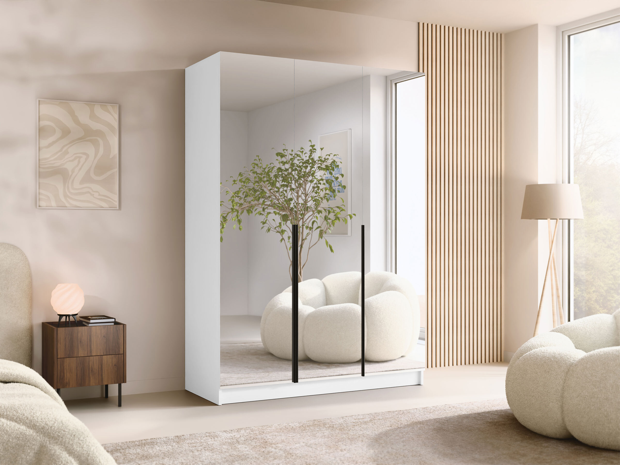 Kledingkast Closico Decoron III (Wit + Zwart)