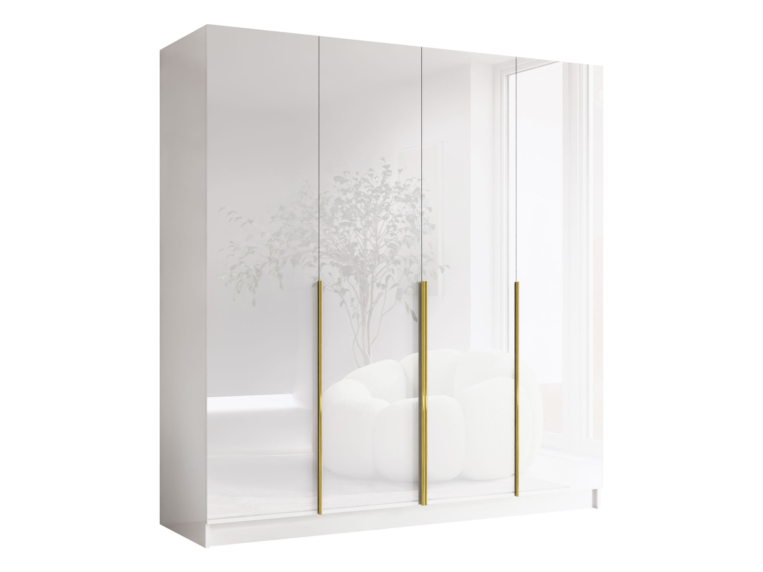 Kledingkast Closico Navor I (Wit + Glanzend wit)